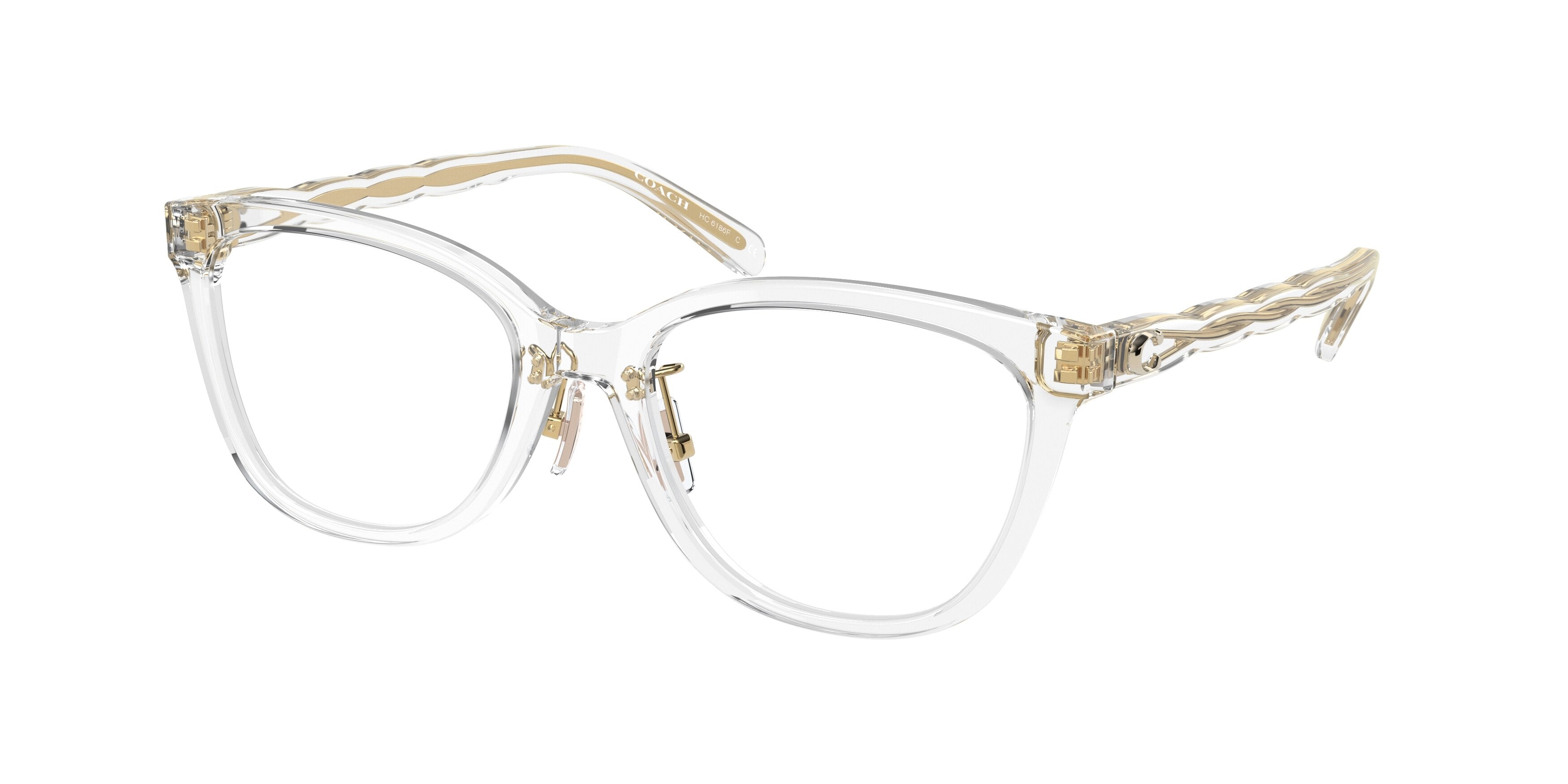 Coach HC6186F Square Eyeglasses  5111-Clear 53-145-18 - Color Map Transparent