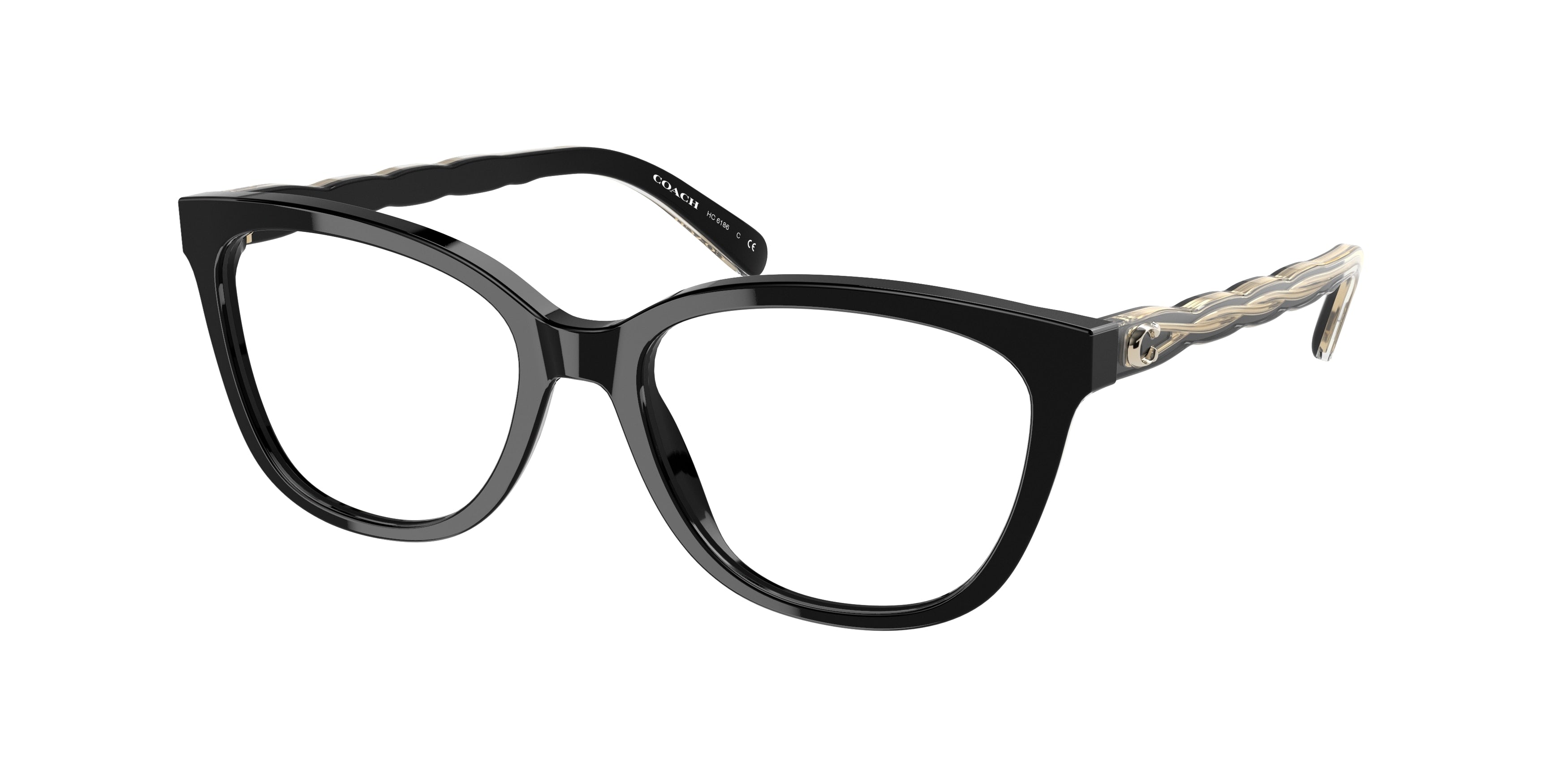 Coach HC6186 Square Eyeglasses  5002-Black 53-140-17 - Color Map Black