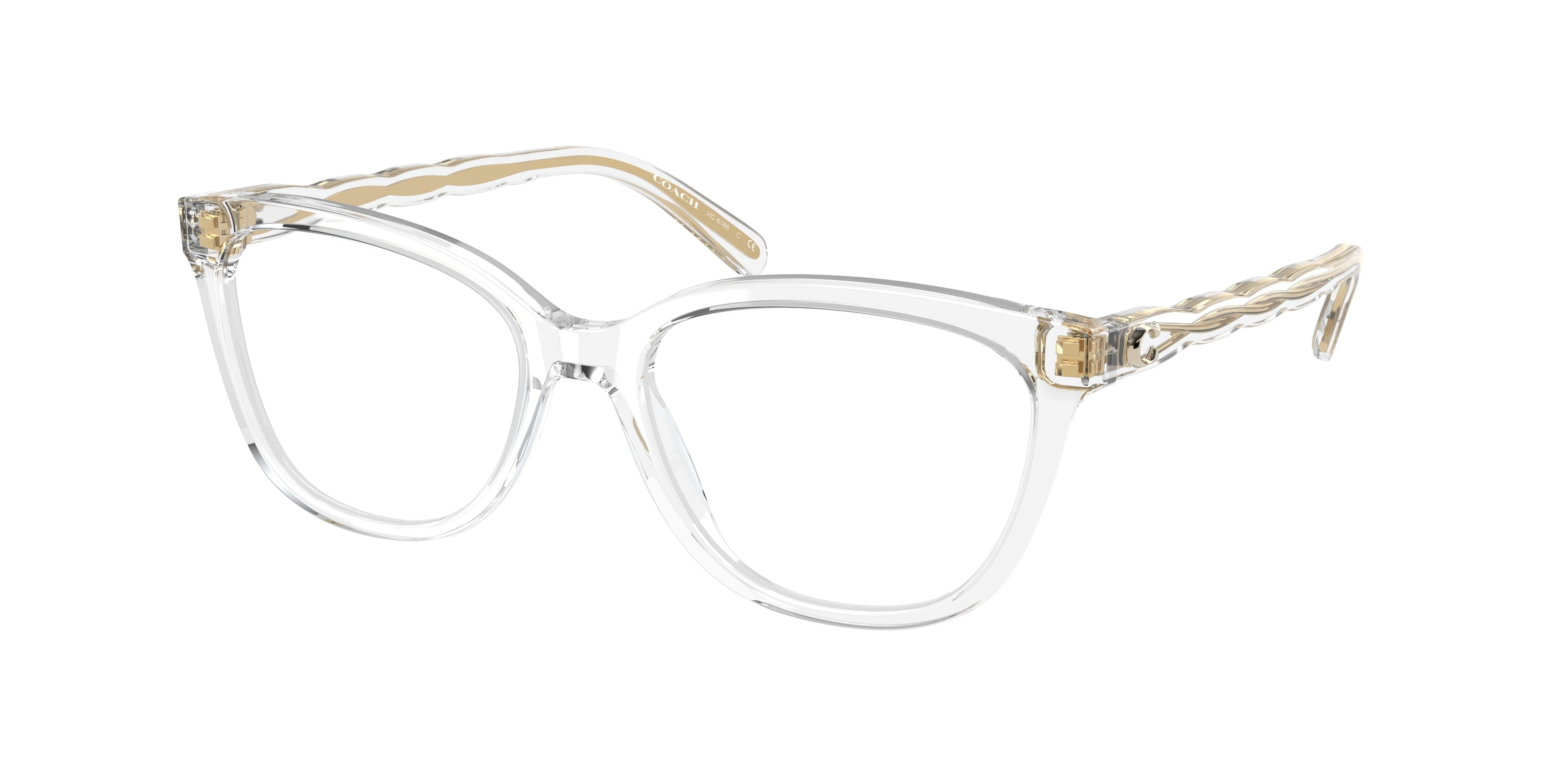 Coach HC6186 Square Eyeglasses  5111-Clear 53-140-17 - Color Map Transparent