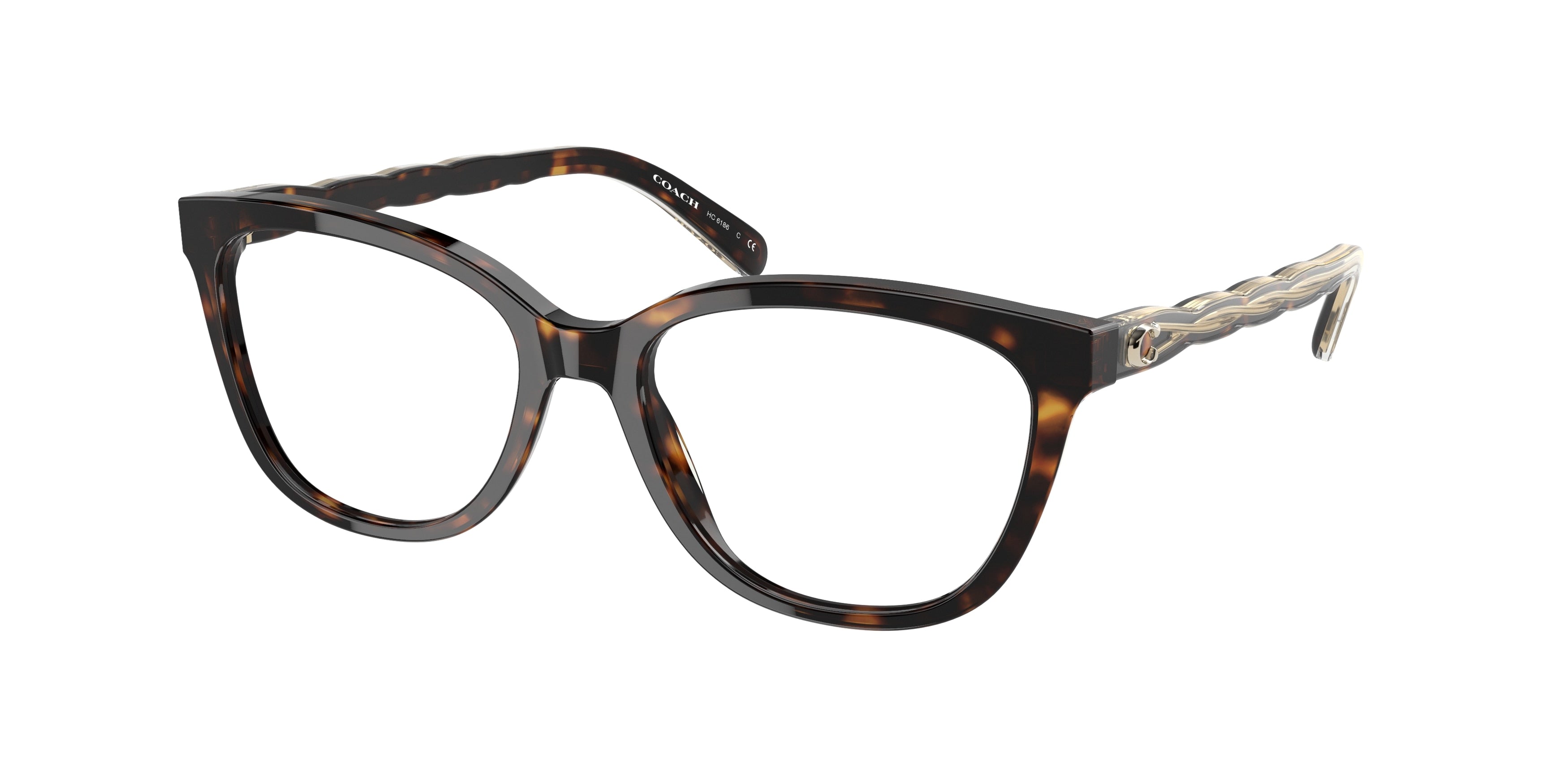 Coach HC6186 Square Eyeglasses  5120-Dark Tortoise 53-140-17 - Color Map Tortoise