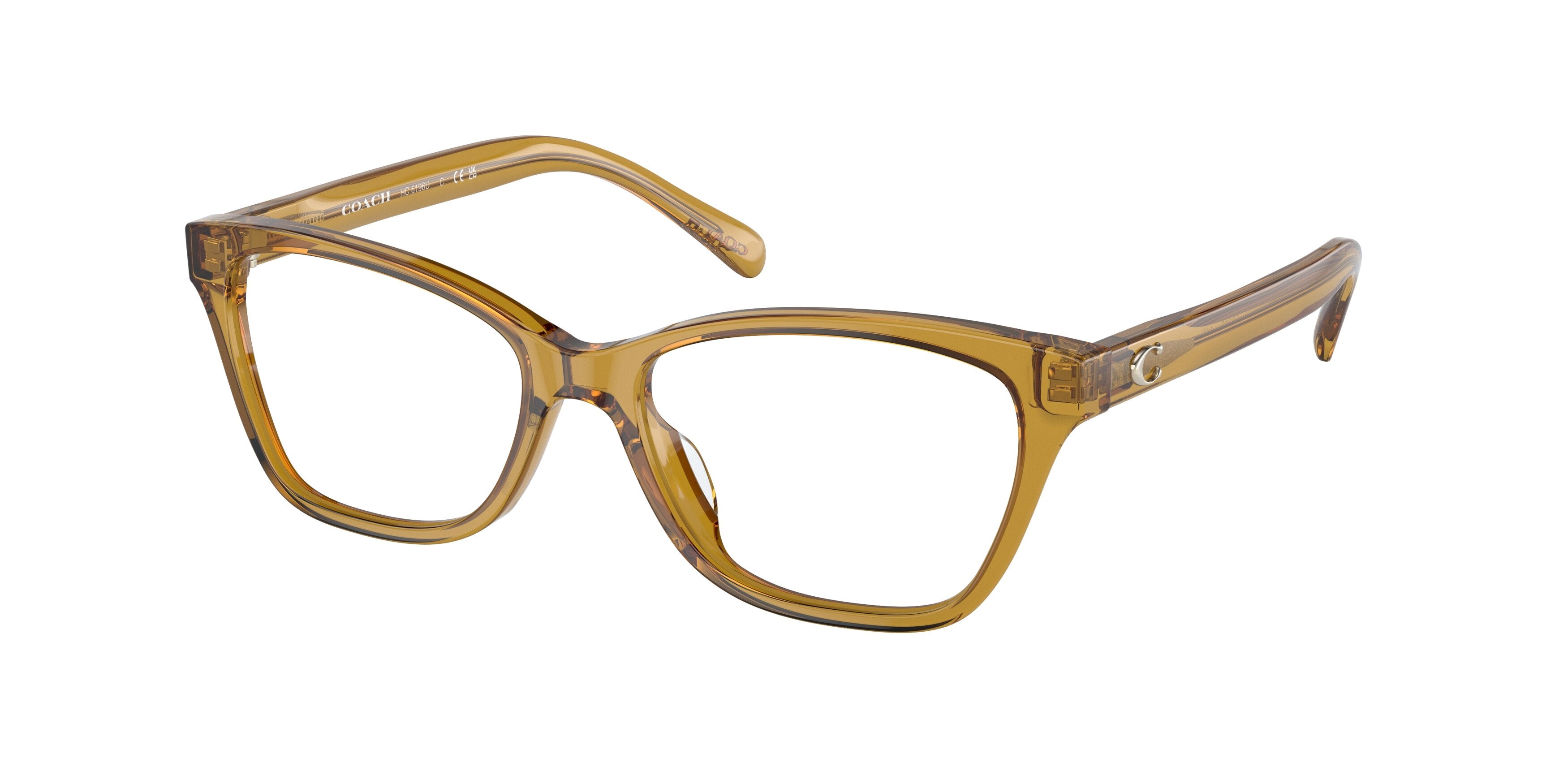 Coach HC6196U Butterfly Eyeglasses  5715-Transparent Honey 52-140-16 - Color Map Yellow