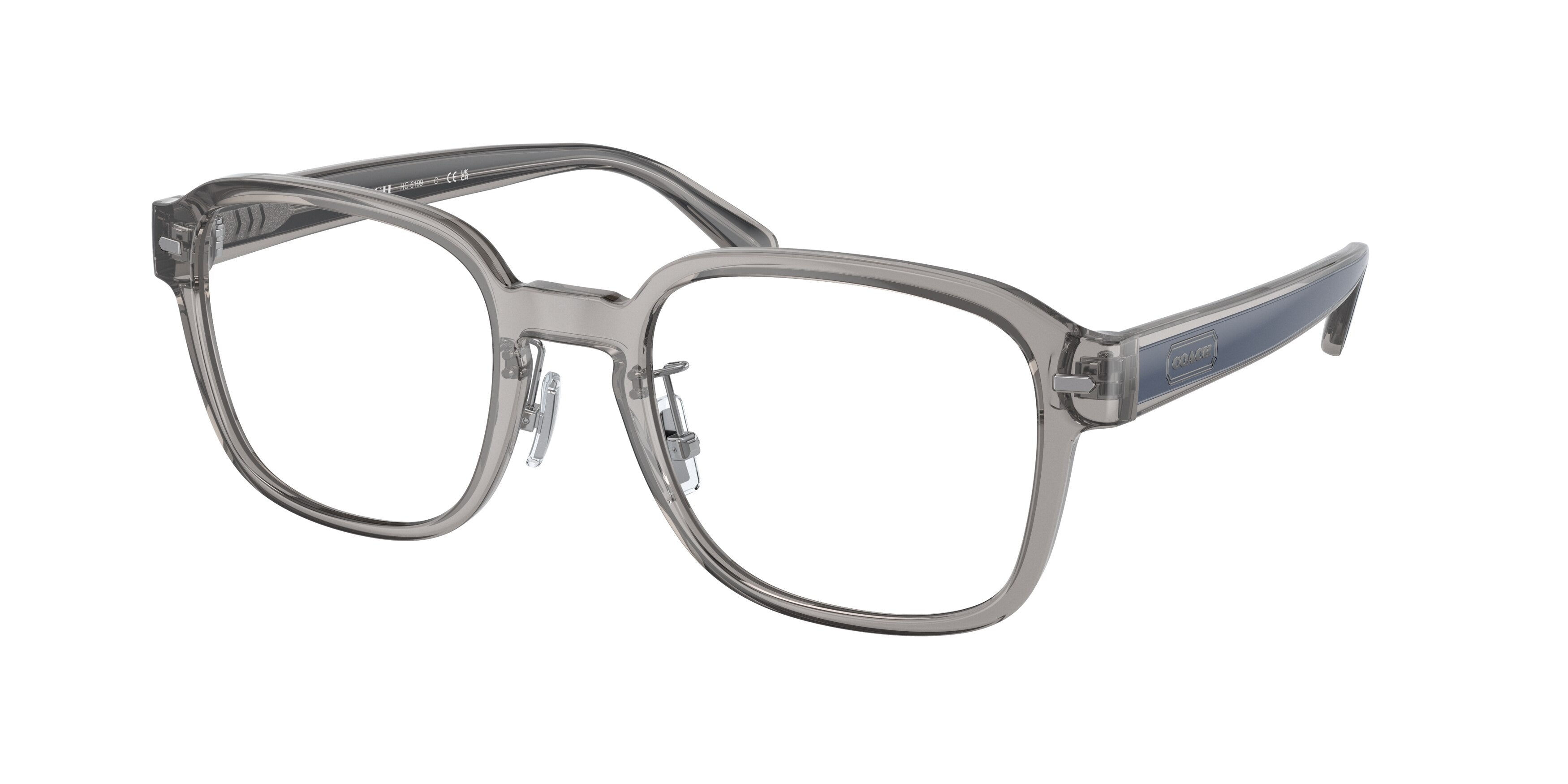 Coach HC6199 Square Eyeglasses  5202-Transparent Grey 53-145-21 - Color Map Grey