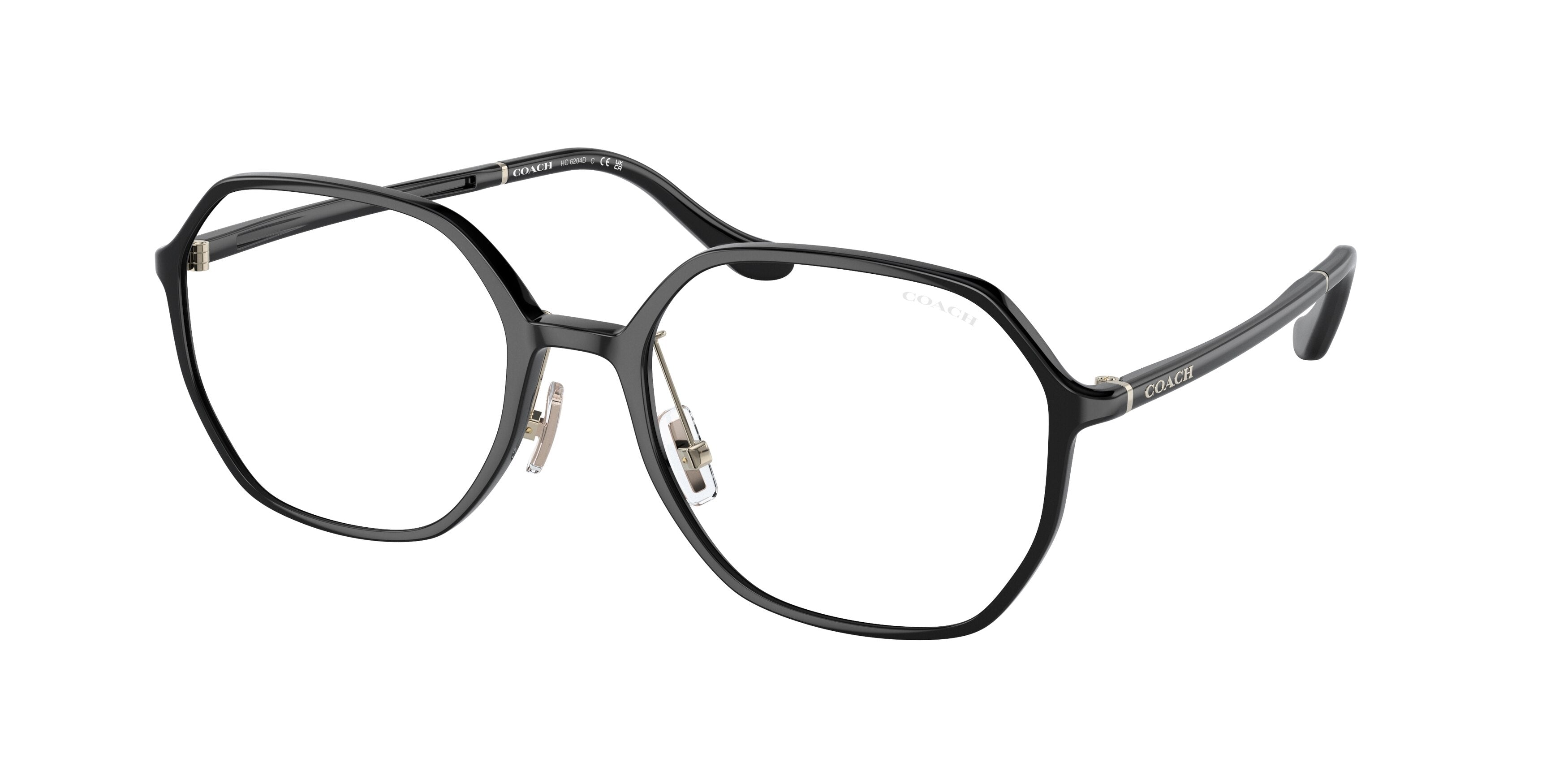 Coach HC6204D Irregular Eyeglasses  5002SB-Shiny Black 56-145-19 - Color Map Black