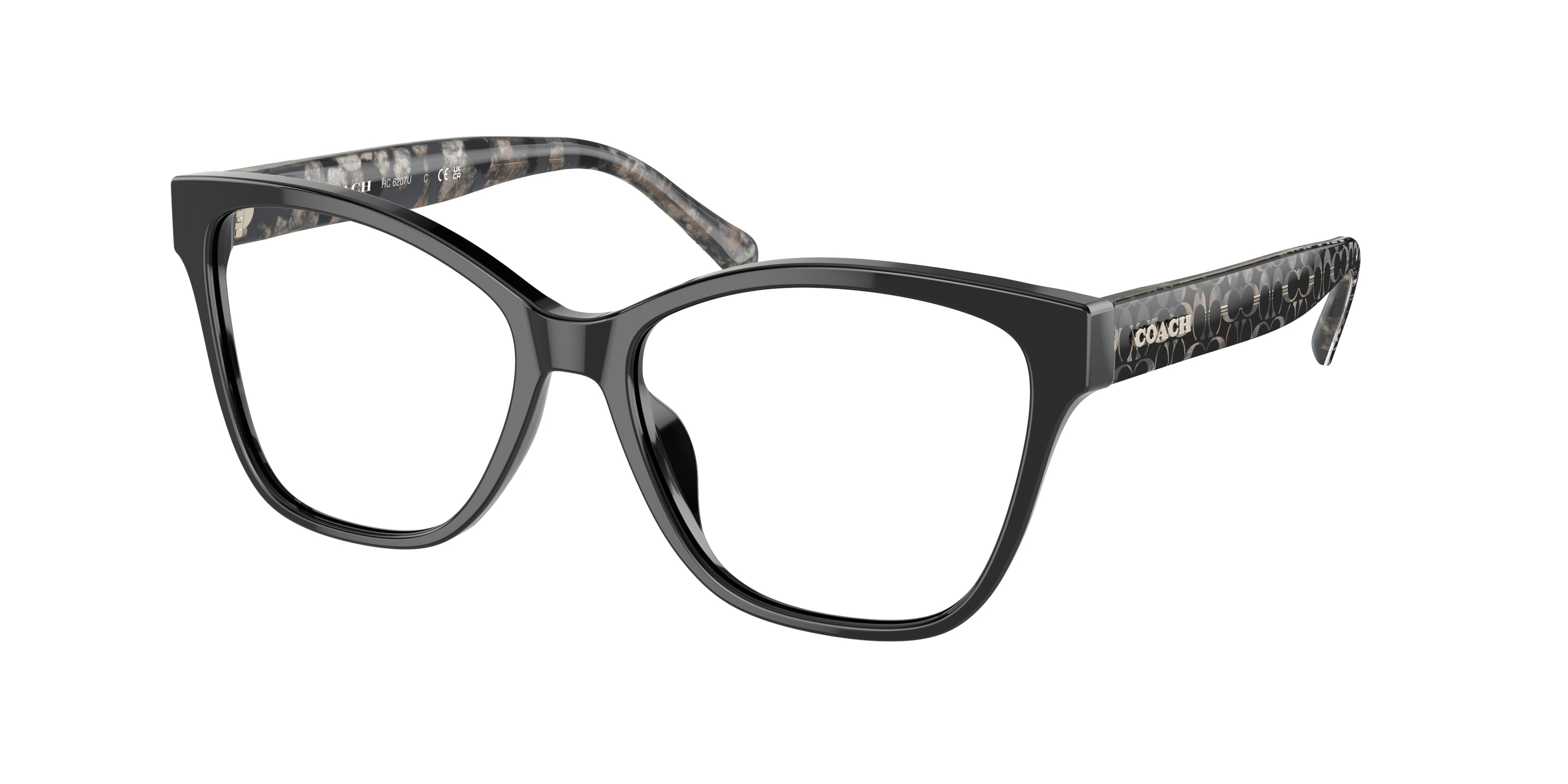 Coach HC6207U Square Eyeglasses  5002-Black 54-140-16 - Color Map Black