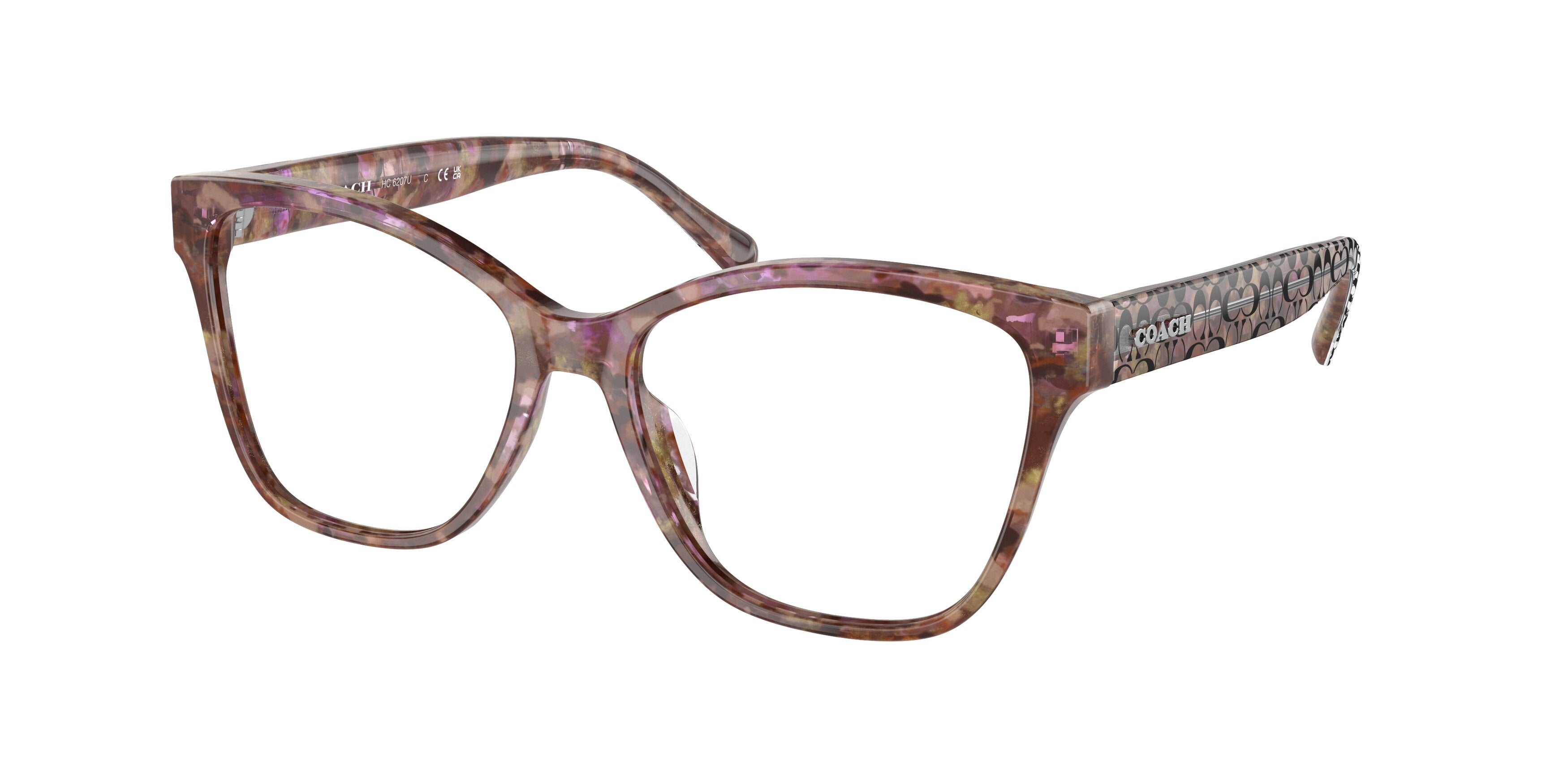 Coach HC6207U Square Eyeglasses  5739-Petal Tortoise 54-140-16 - Color Map Tortoise