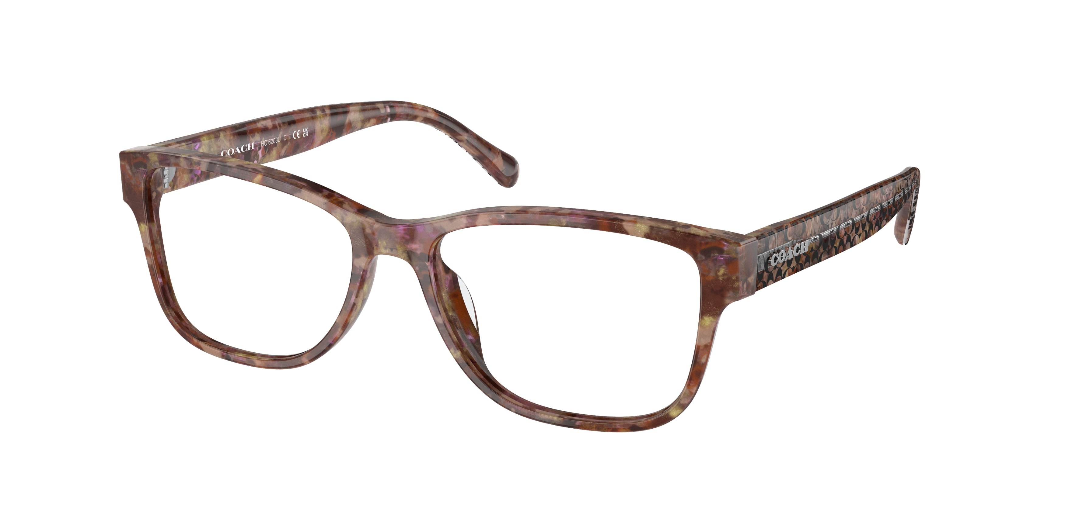 Coach HC6208U Rectangle Eyeglasses  5739-Petal Tortoise 54-140-16 - Color Map Tortoise