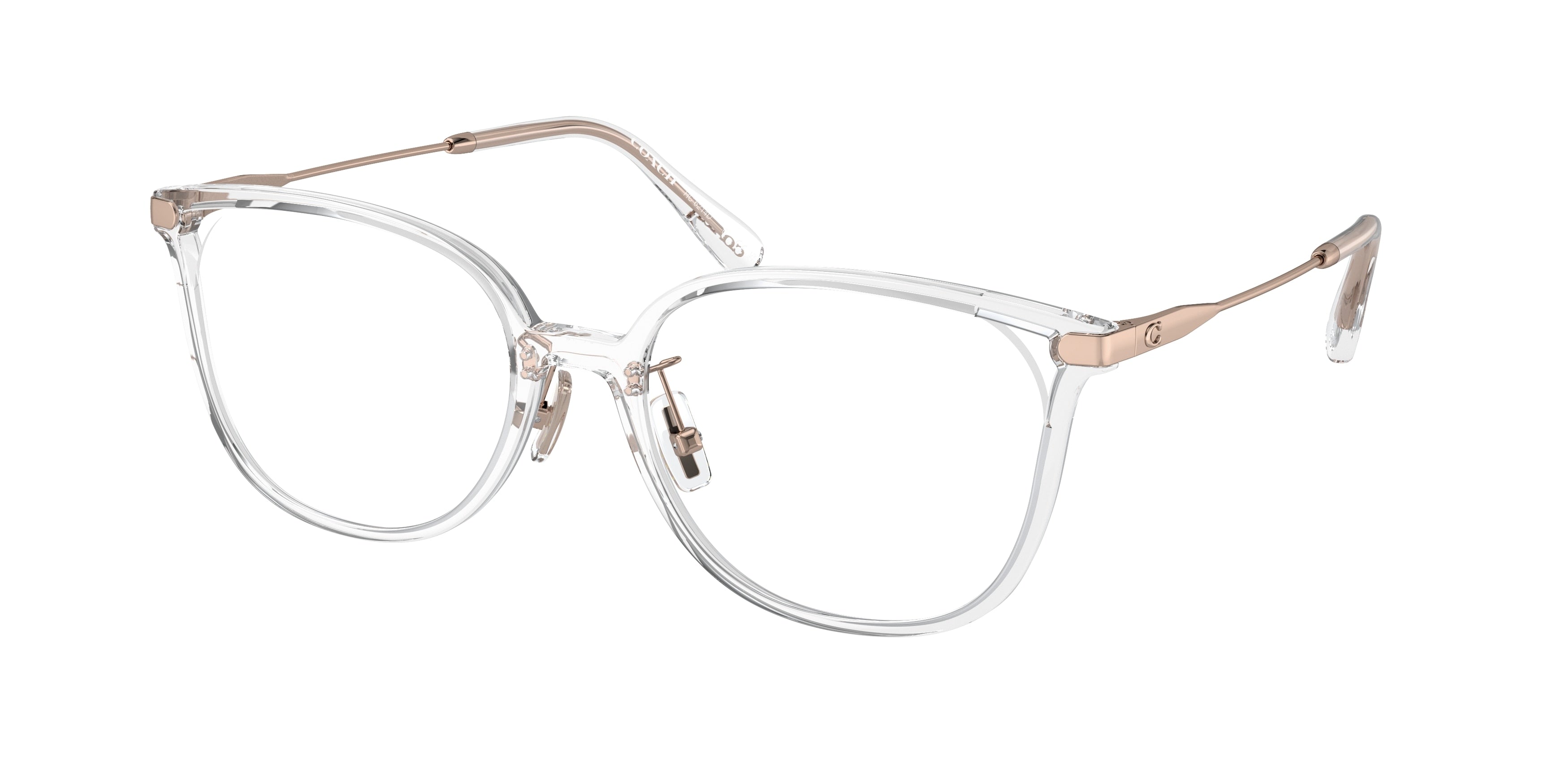 Coach HC6214D Square Eyeglasses  5111-Transparent Clear 55-145-18 - Color Map Transparent