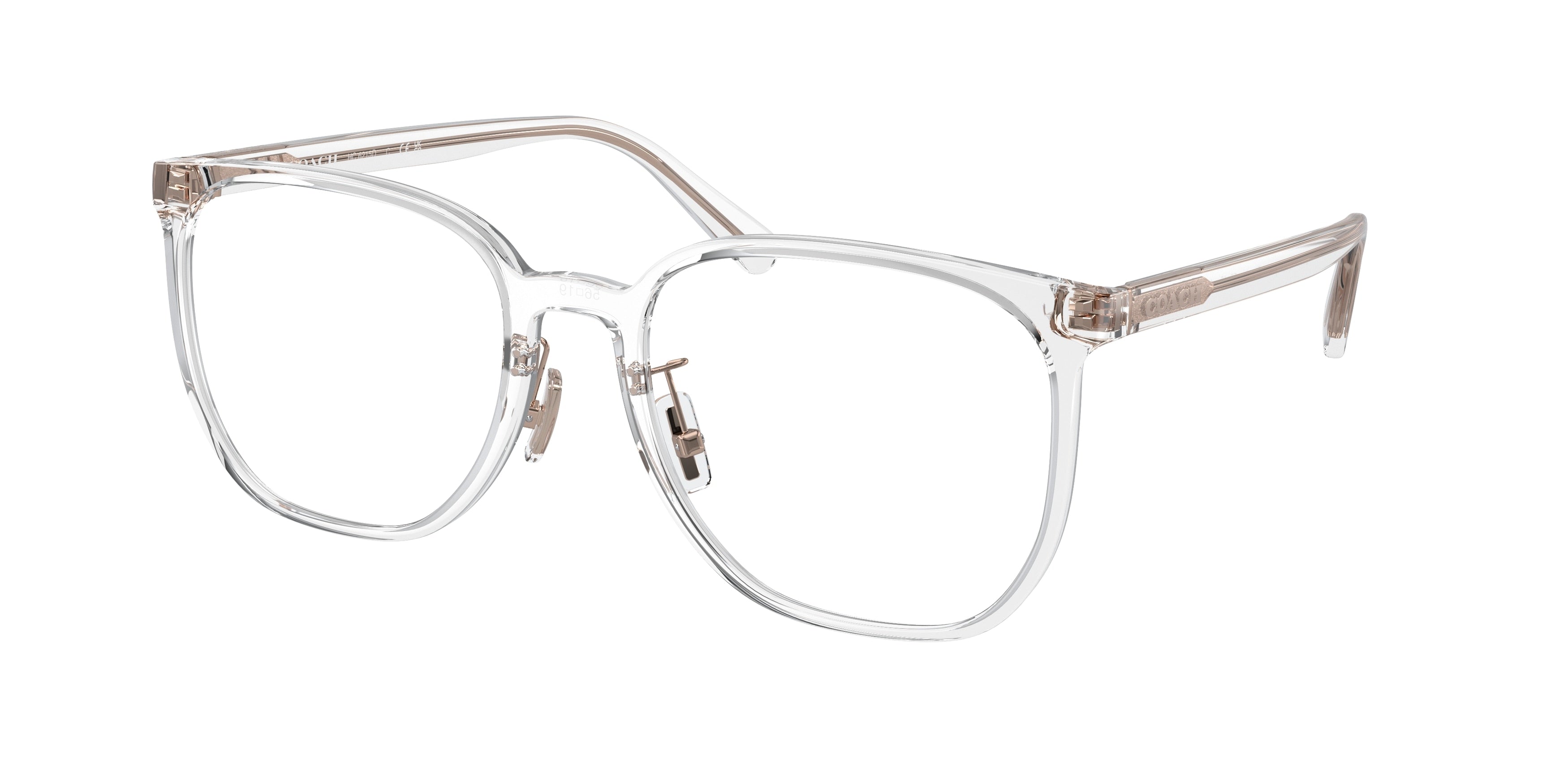Coach HC6215D Square Eyeglasses  5111-Transparent Clear 56-145-19 - Color Map Transparent
