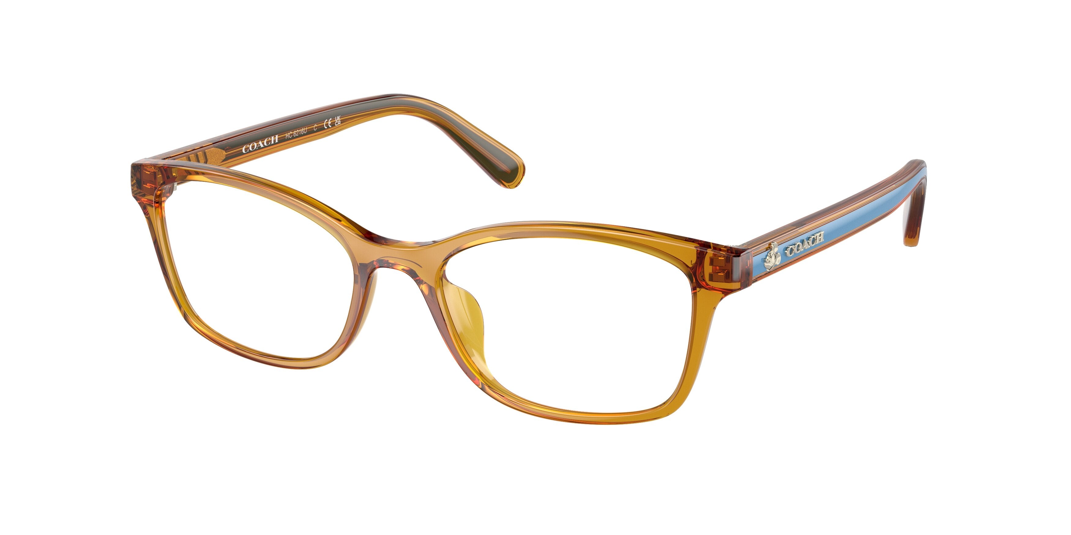 Coach HC6216U Rectangle Eyeglasses  5748-Transparent Buttercup 51-140-17 - Color Map White