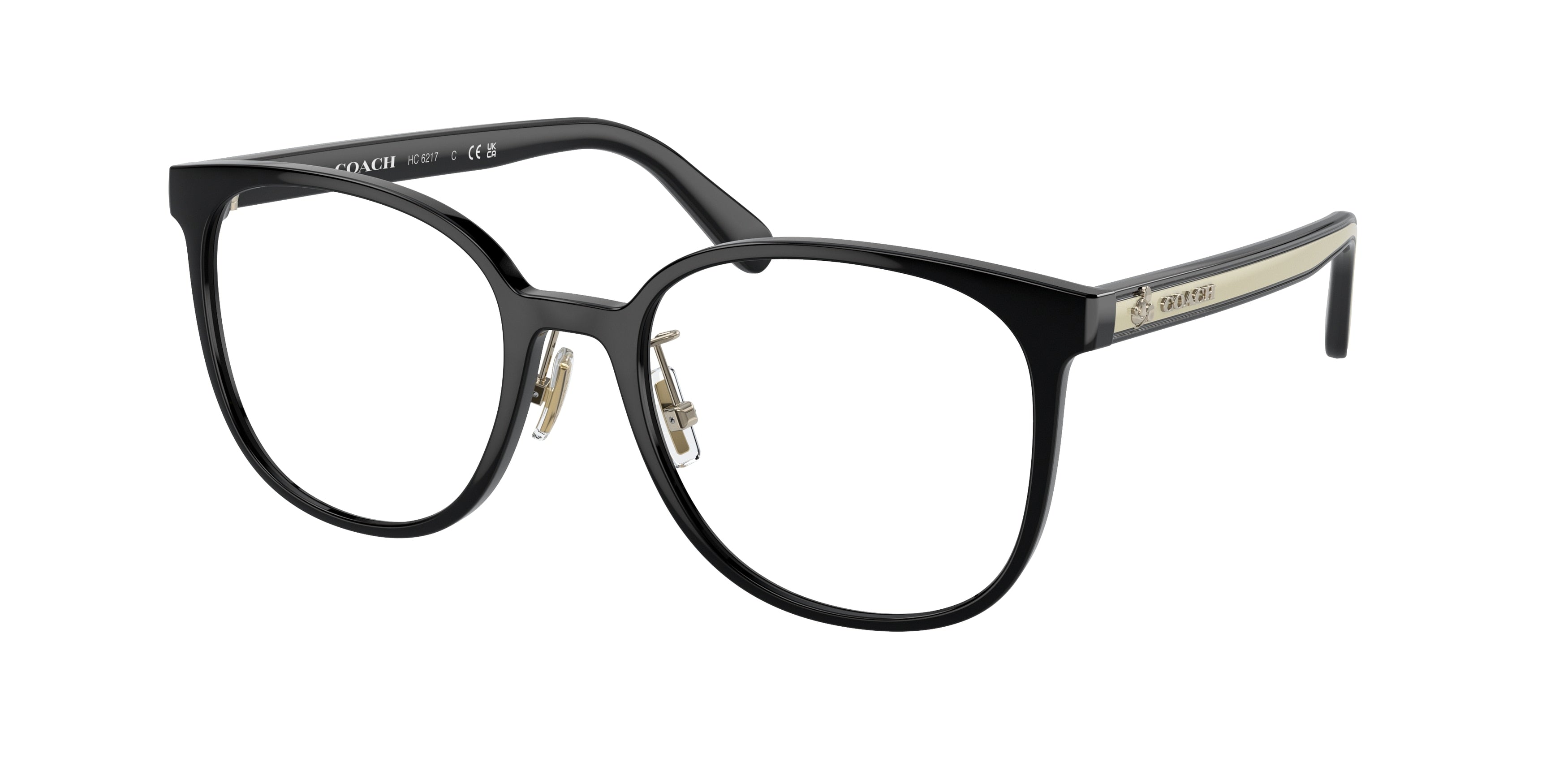 Coach HC6217 Square Eyeglasses  5002-Black 53-145-19 - Color Map Black