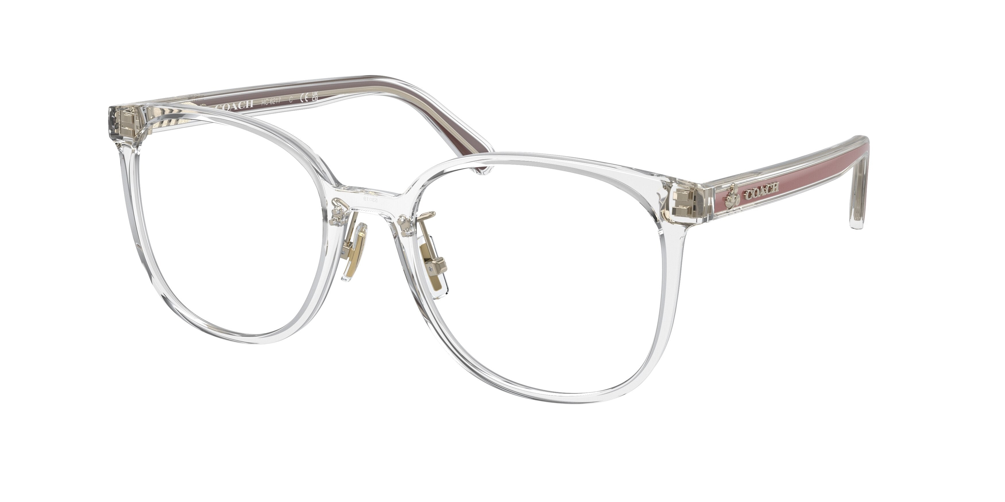 Coach HC6217 Square Eyeglasses  5111-Transparent Clear 53-145-19 - Color Map Transparent