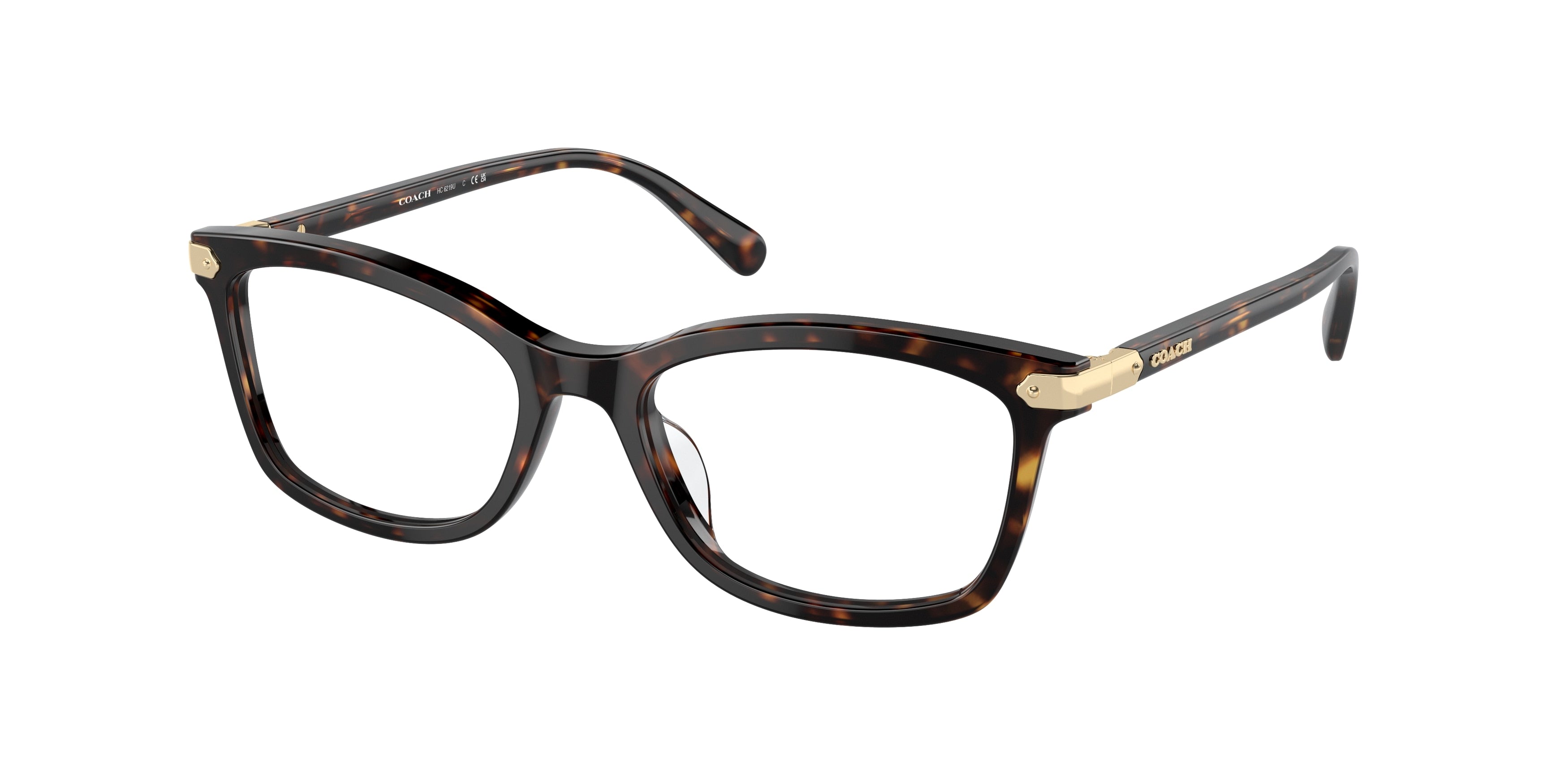 Coach HC6219U Rectangle Eyeglasses  5120-Dark Tortoise 53-140-17 - Color Map Tortoise