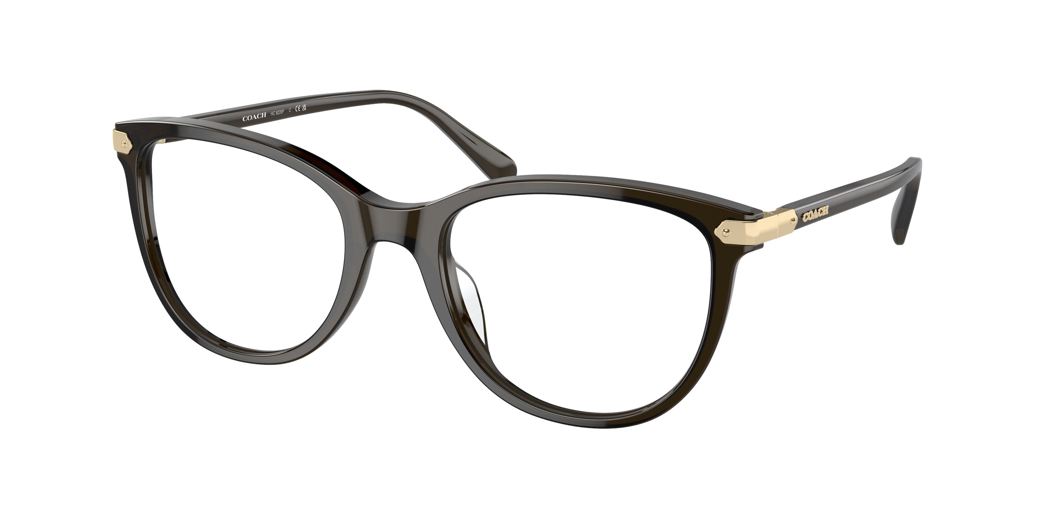 Coach HC6220F Square Eyeglasses  5400-Transparent Olive 56-145-19 - Color Map Green