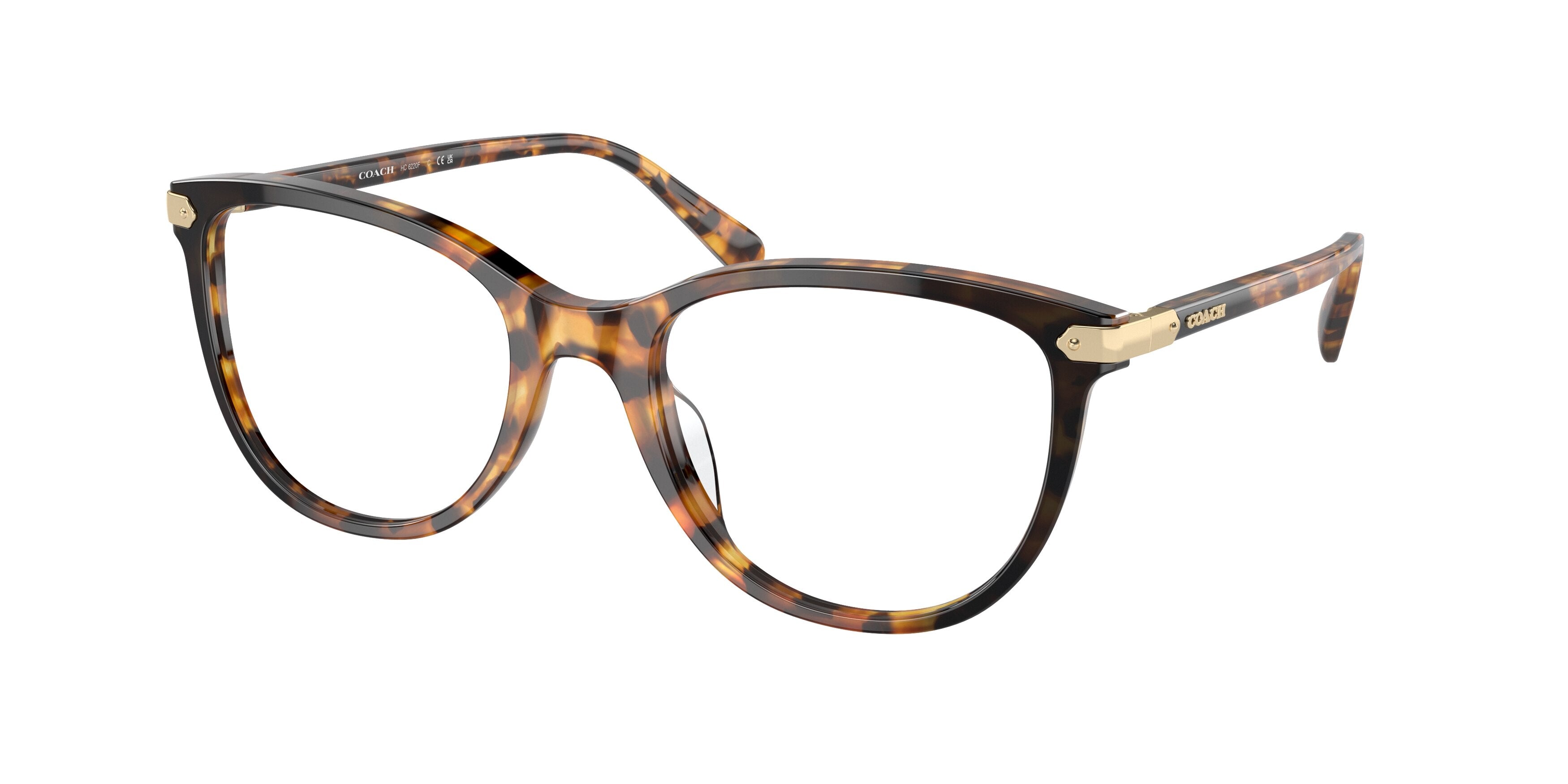 Coach HC6220F Square Eyeglasses  5776-Honey Tortoise Black Gradient 56-145-19 - Color Map Tortoise