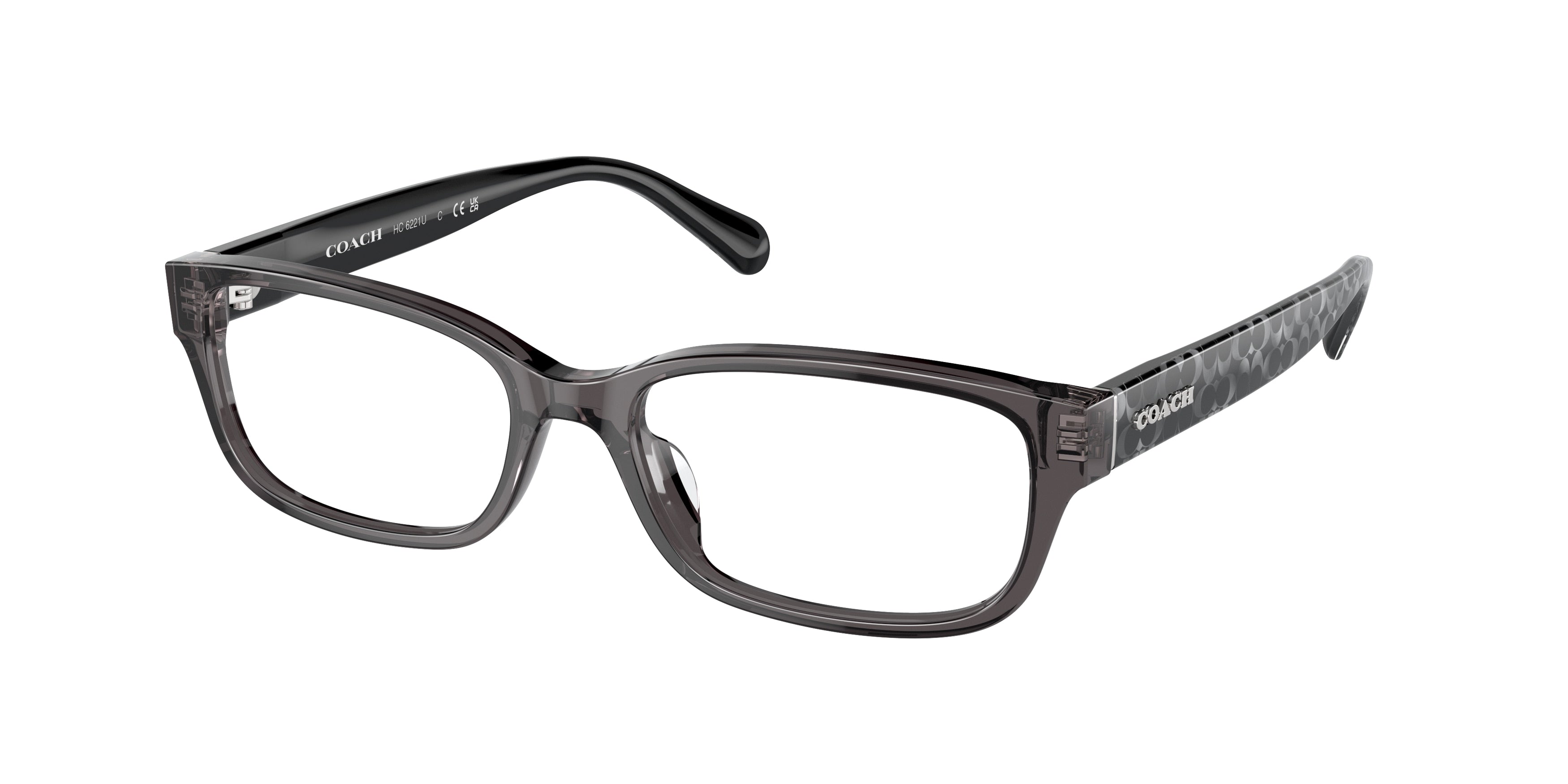 Coach HC6221U Rectangle Eyeglasses  5785-Transparent Grey 56-140-17 - Color Map Grey