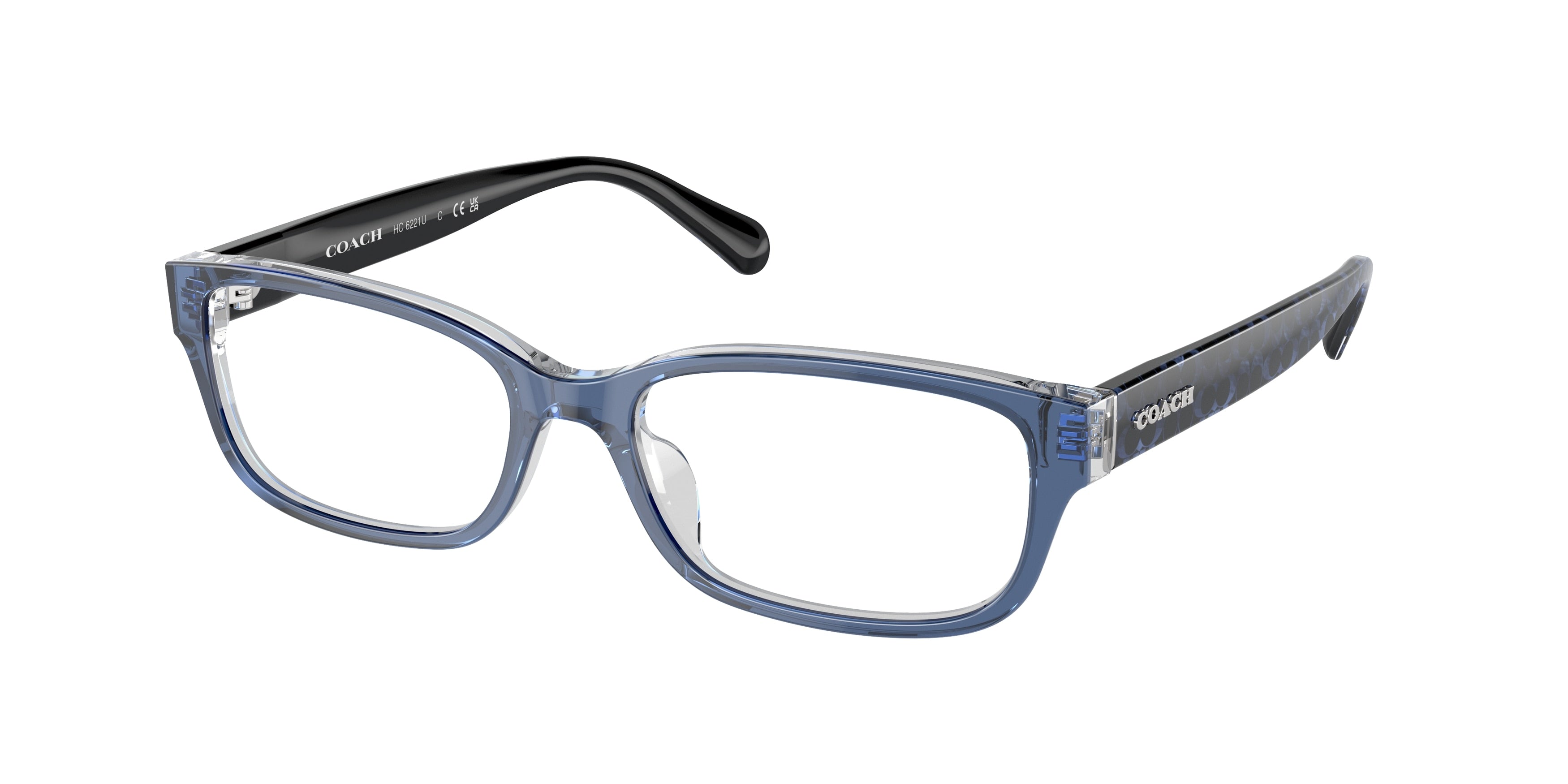 Coach HC6221U Rectangle Eyeglasses  5787-Transparent Blue 56-140-17 - Color Map Blue