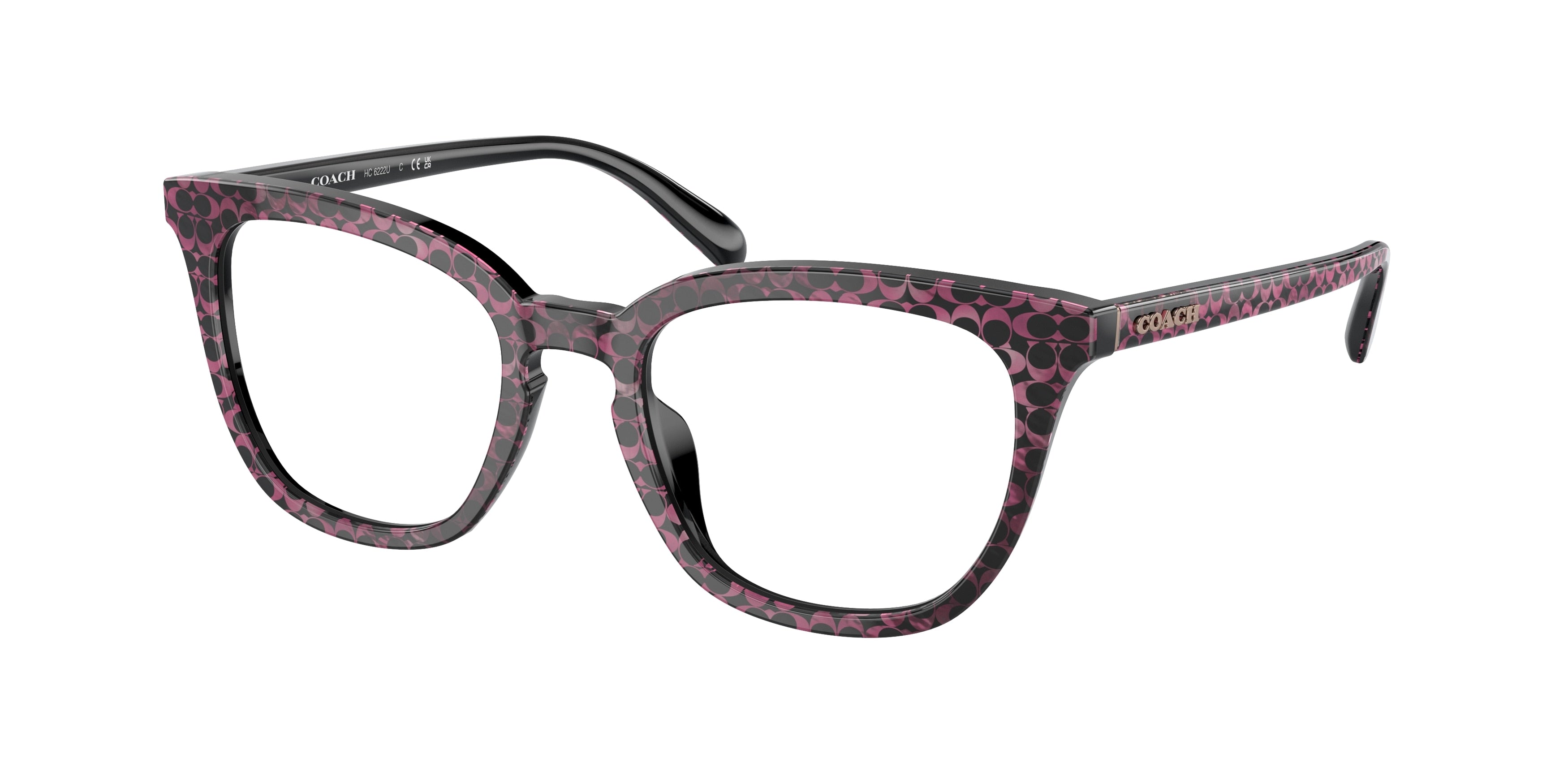 Coach HC6222U Square Eyeglasses  5783-Ruby Pearl Signature C 51-145-19 - Color Map Red