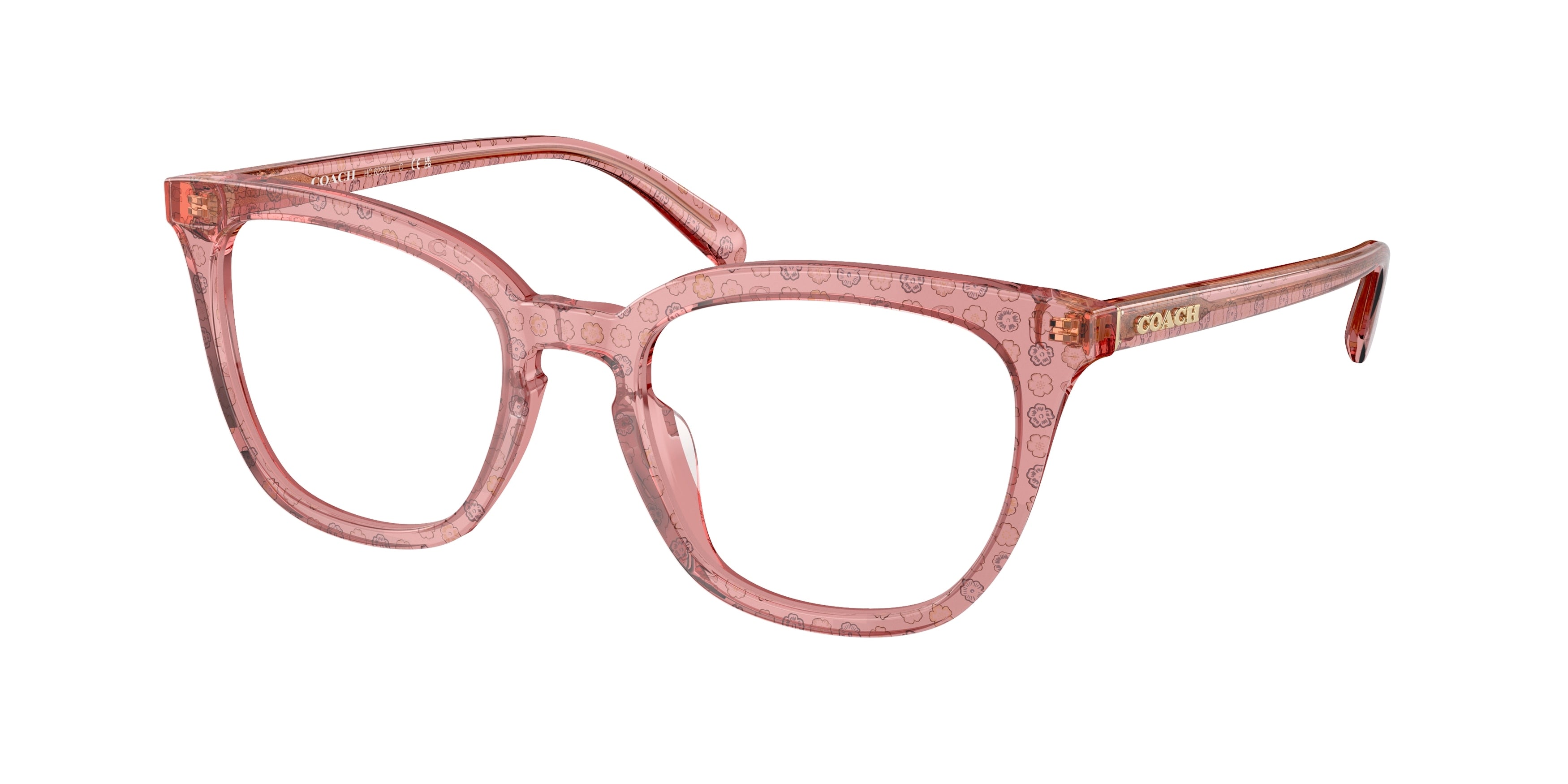 Coach HC6222U Square Eyeglasses  5836-Tea Rose C 51-145-19 - Color Map Pink