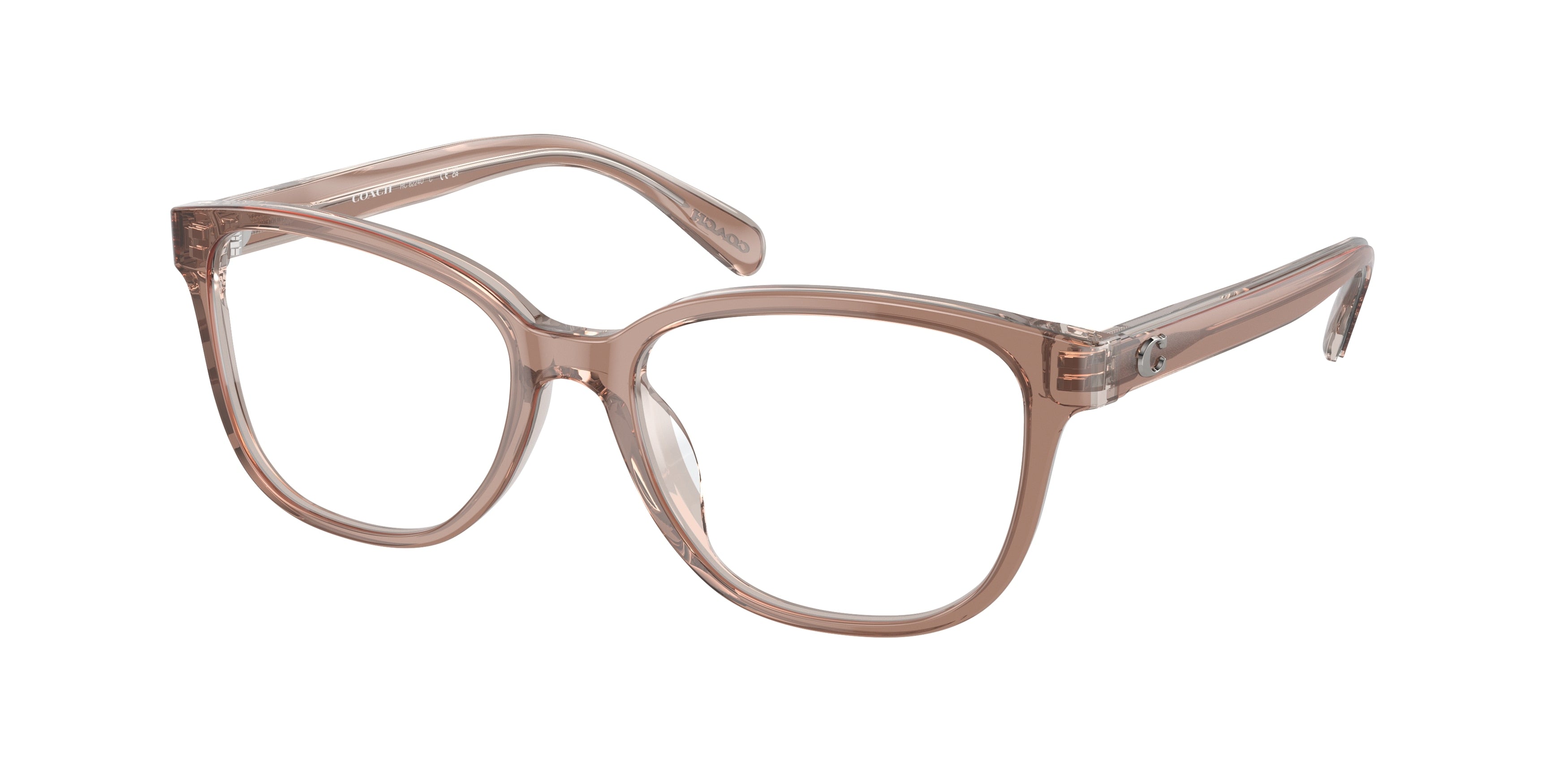 Coach HC6224U Square Eyeglasses  5779-Transparent Brown/Grey 53-145-17 - Color Map Brown