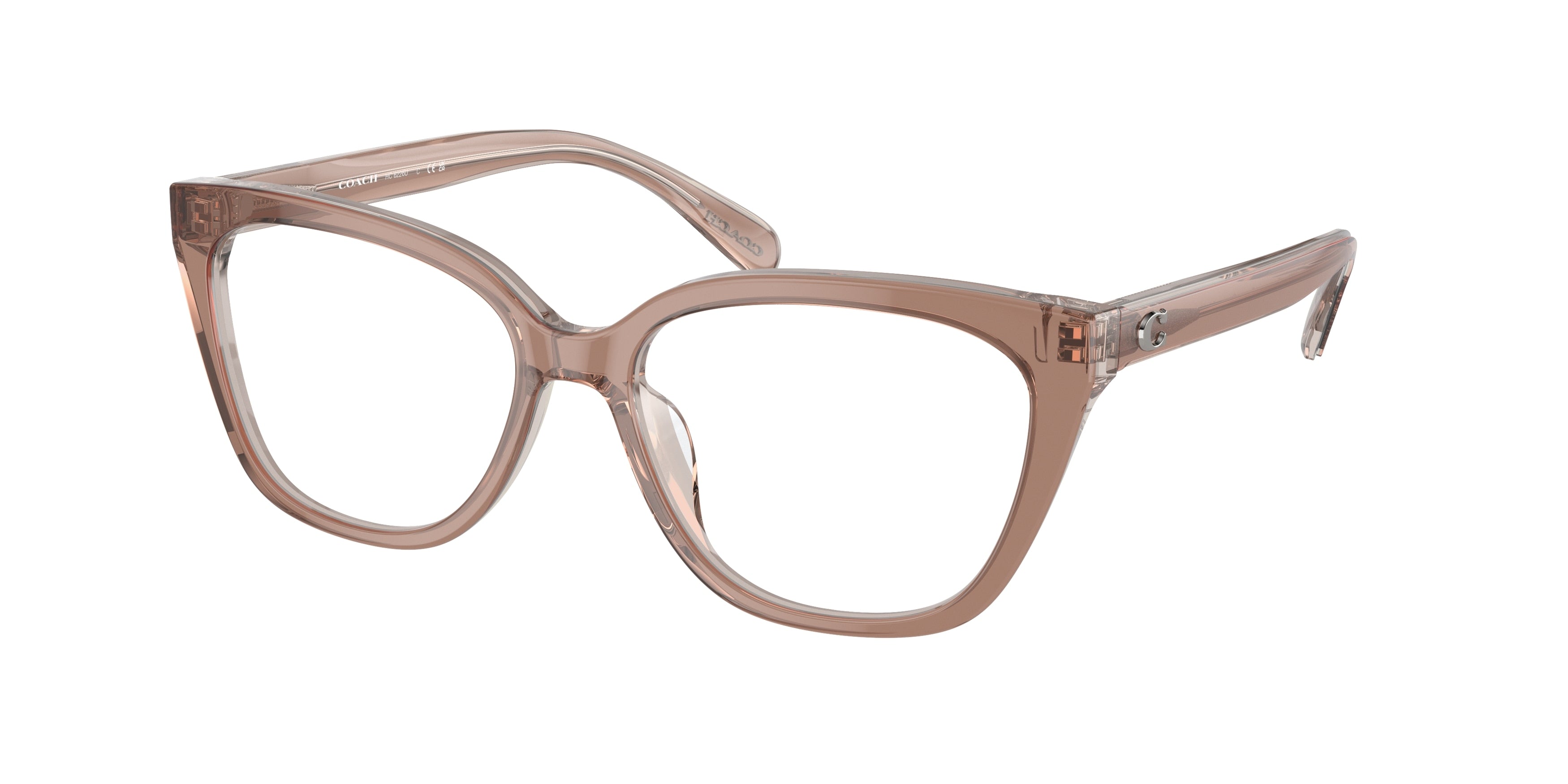Coach HC6226U Square Eyeglasses  5779-Transparent Brown/Grey 54-145-16 - Color Map Brown