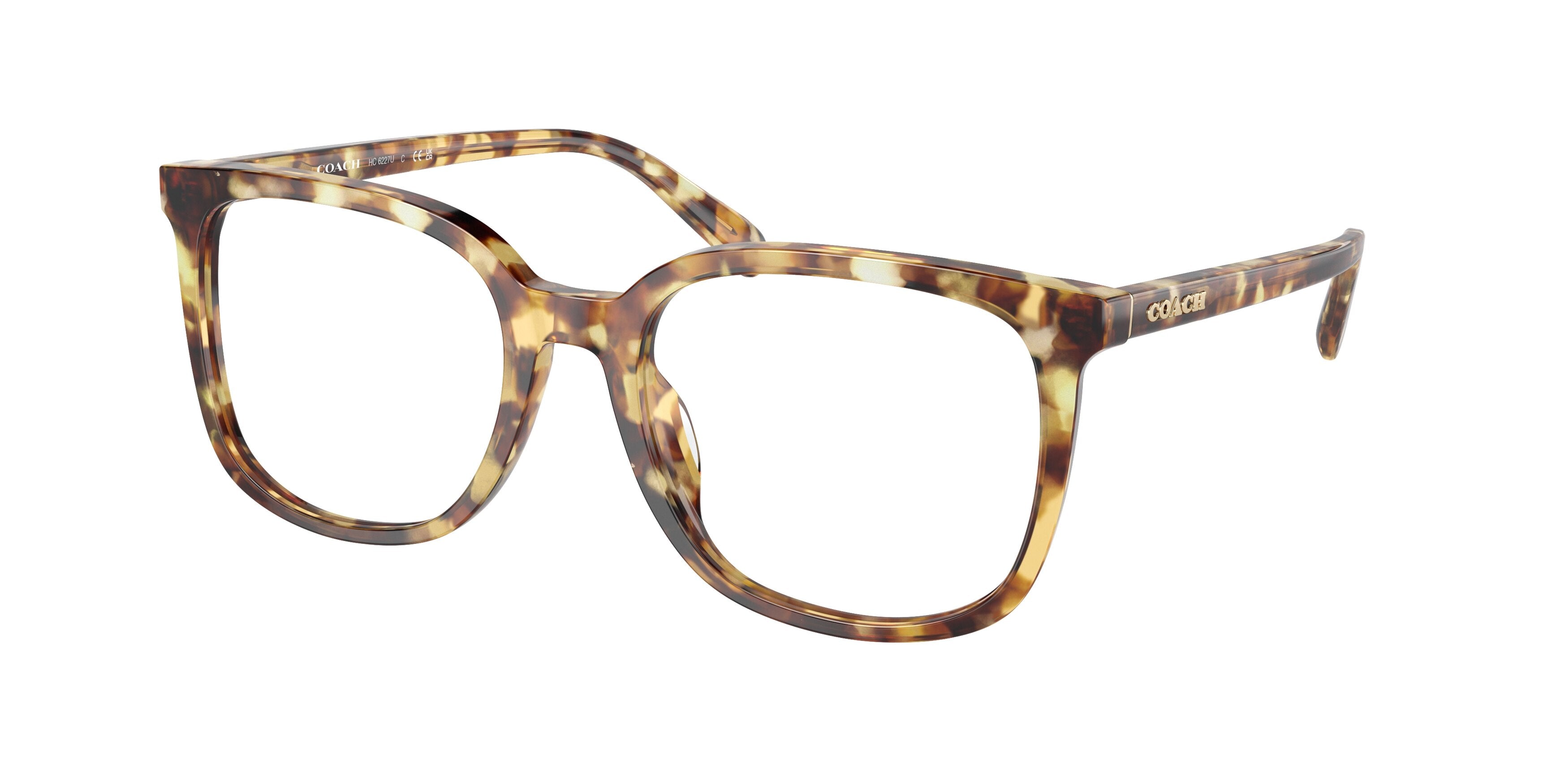 Coach HC6227U Square Eyeglasses  5045-Honey Tortoise 54-145-19 - Color Map Tortoise