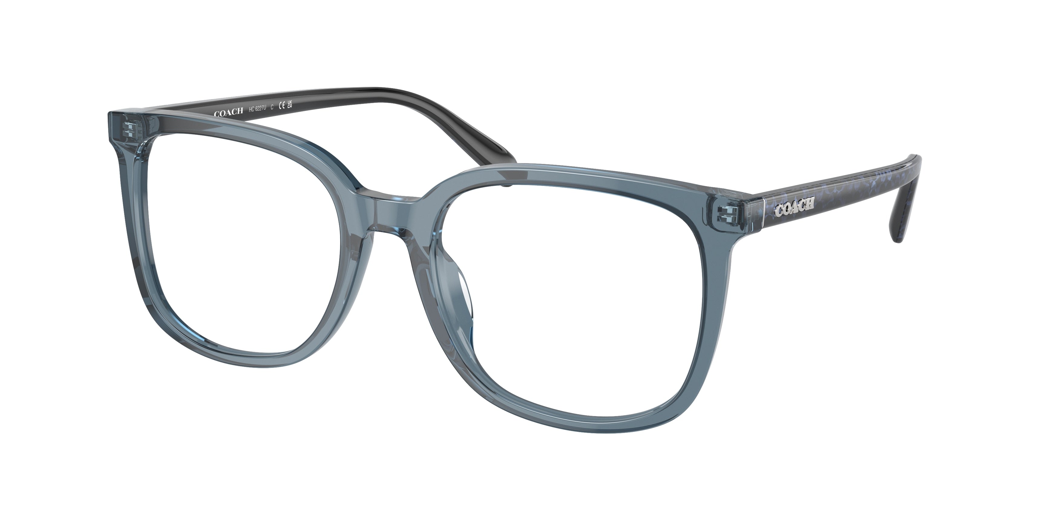 Coach HC6227U Square Eyeglasses  5794-Transparent Blue 54-145-19 - Color Map Blue