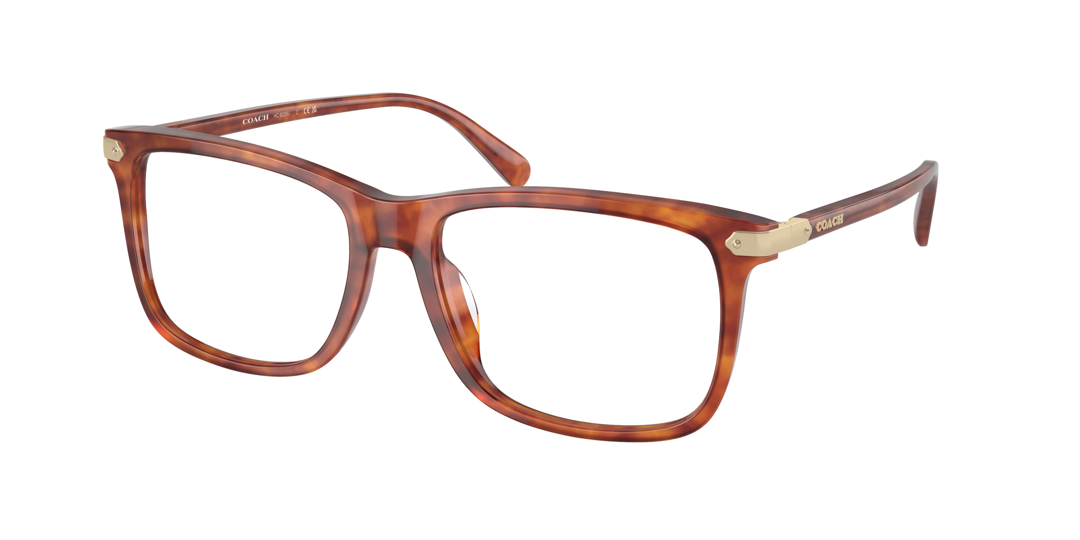Coach HC6228U Square Eyeglasses  5774-Caramel Tortoise 56-145-17 - Color Map Tortoise