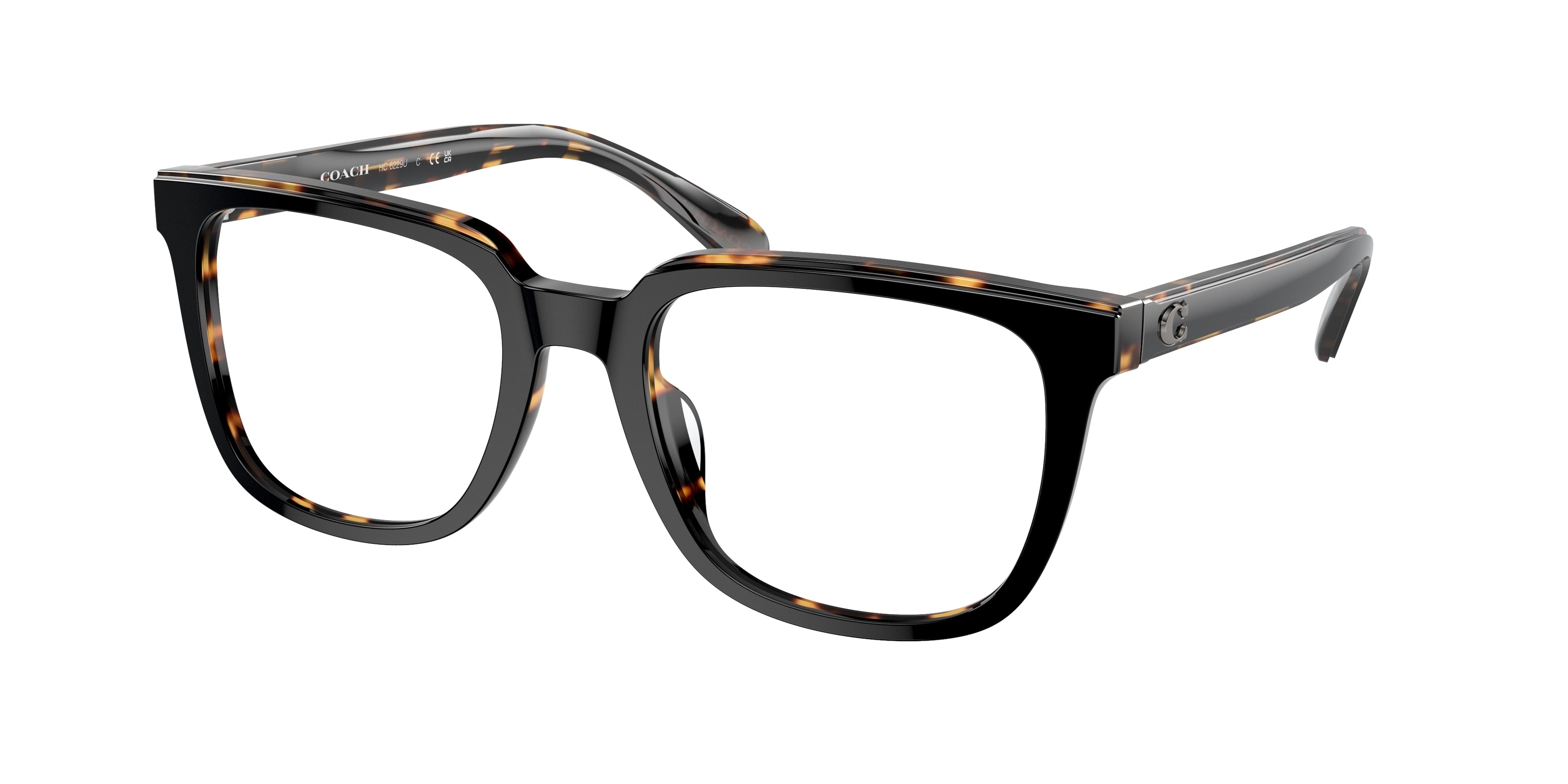 Coach HC6229U Square Eyeglasses  5799-Black/Dark Tortoise 54-145-20 - Color Map Black