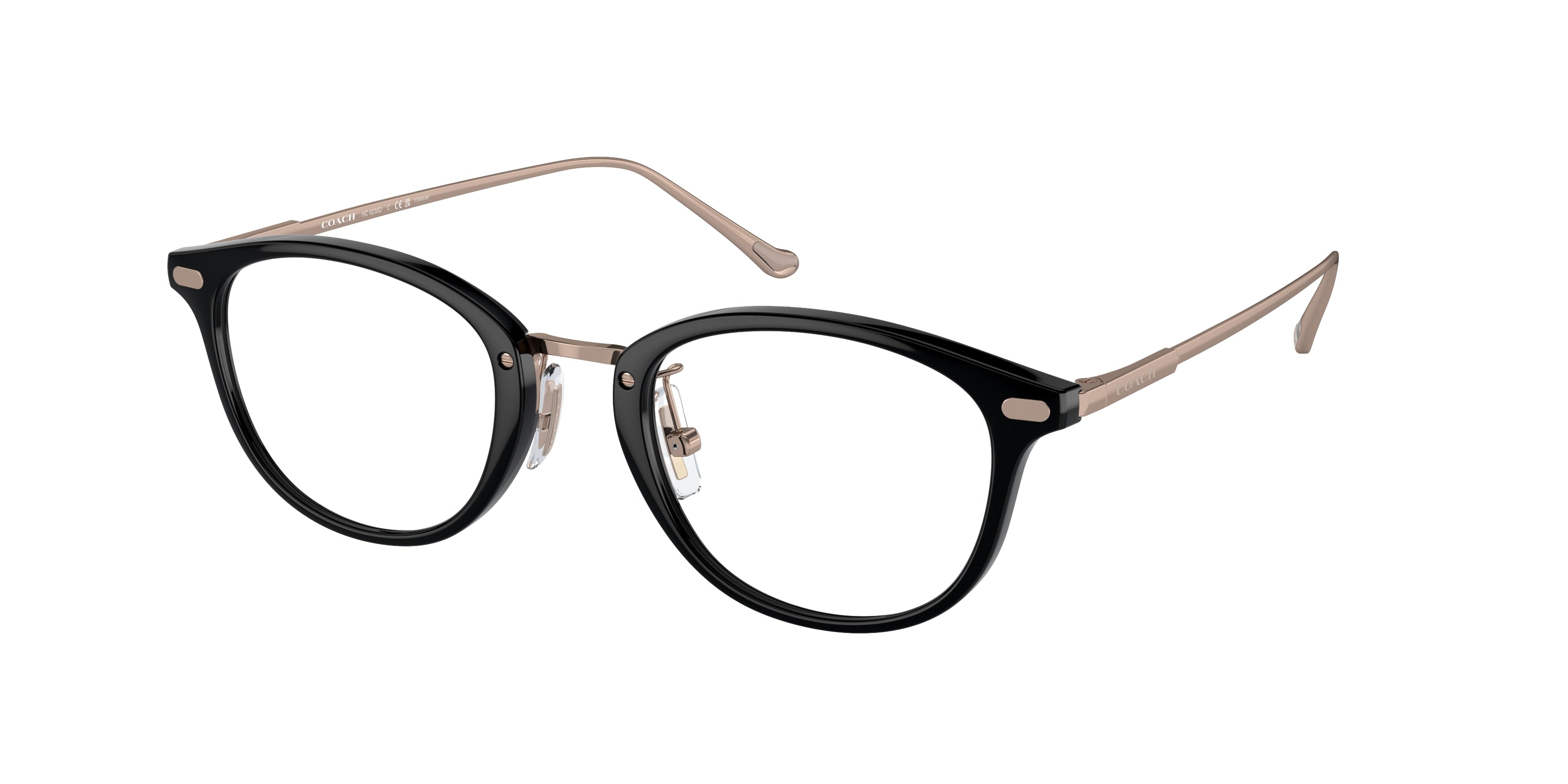 Coach HC6230D Round Eyeglasses  5002-Black 48-145-21 - Color Map Black