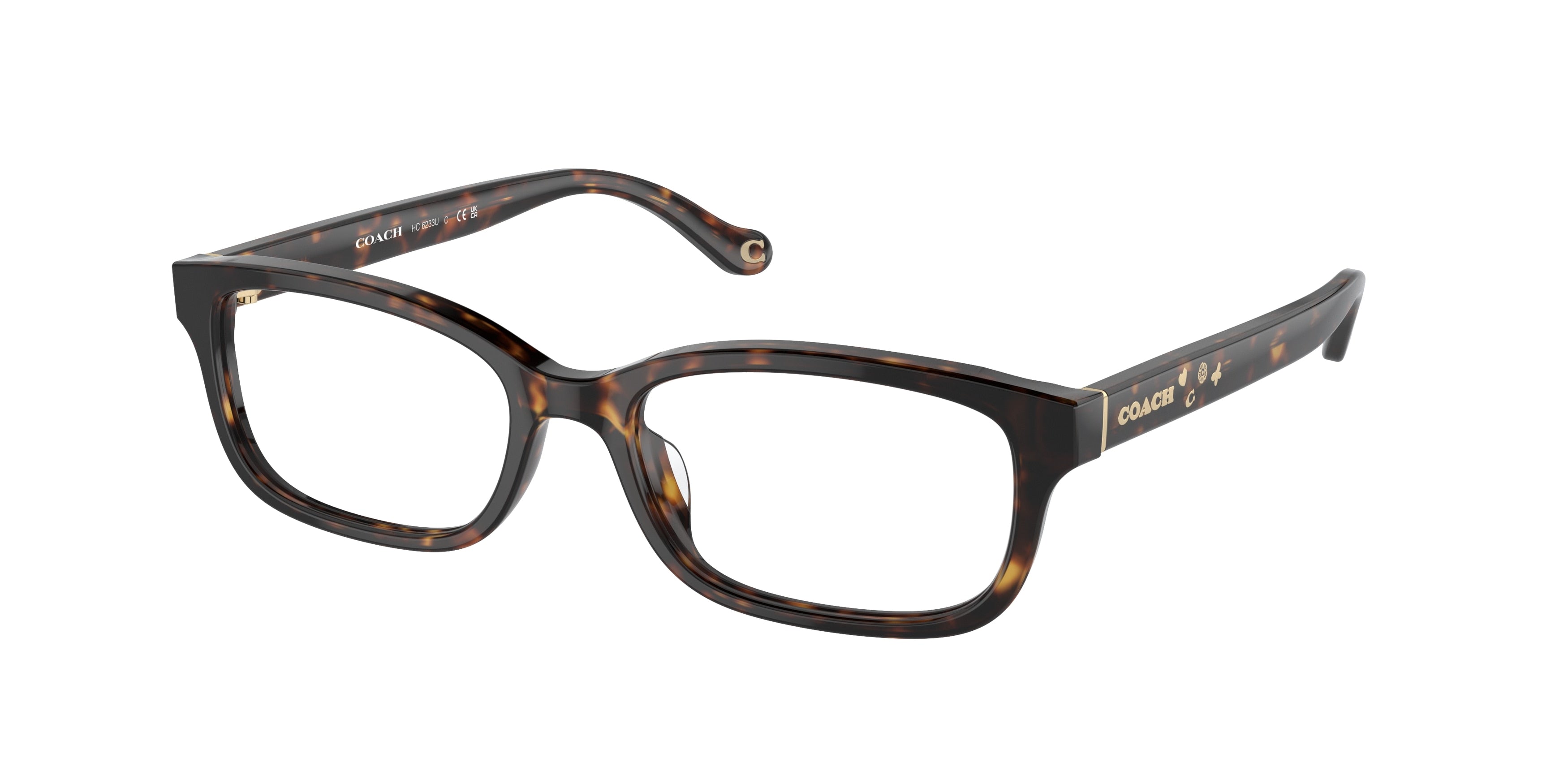 Coach HC6233U Rectangle Eyeglasses  5120-Dark Tortoise 52-140-17 - Color Map Tortoise