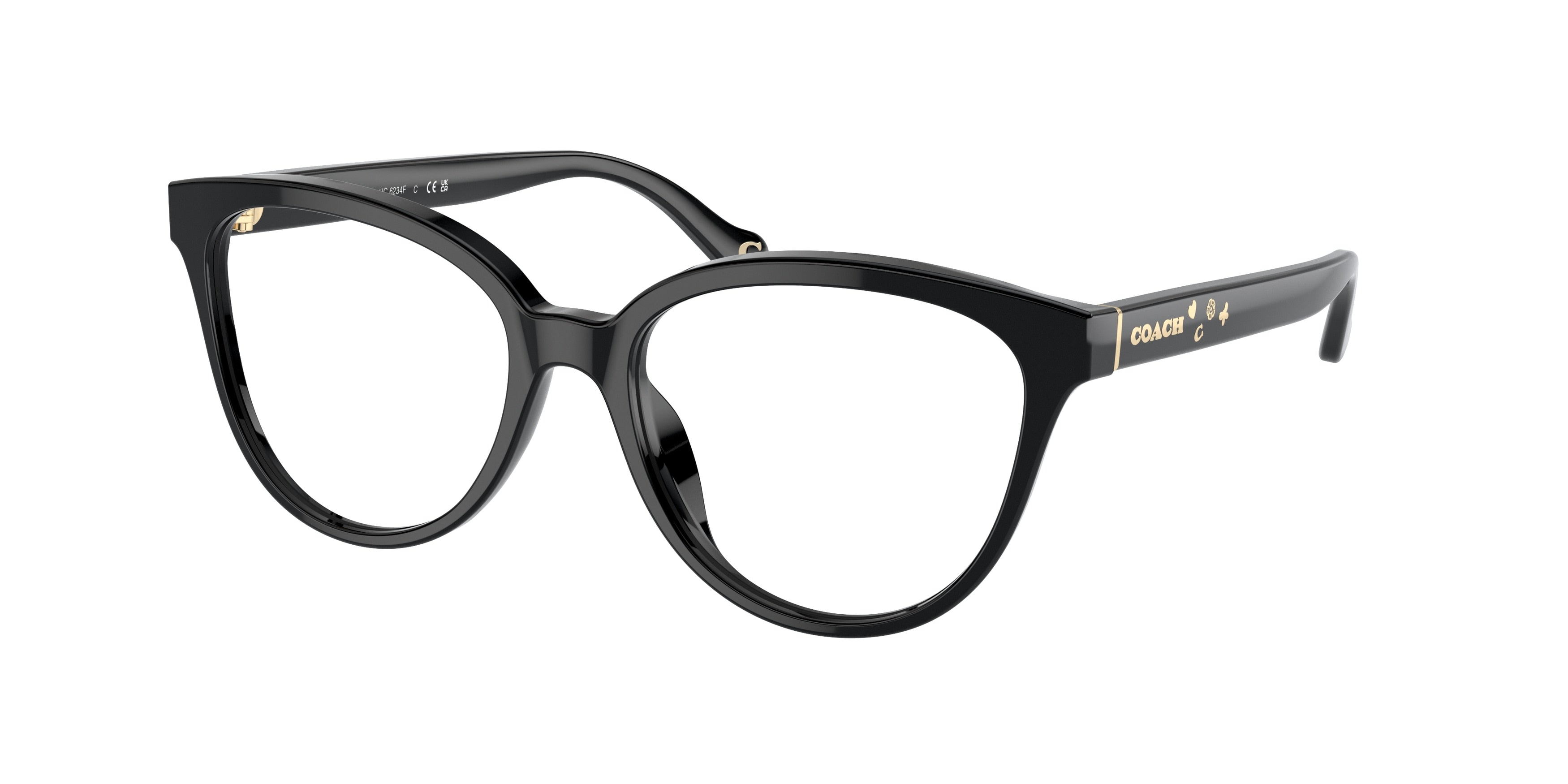 Coach HC6234F Square Eyeglasses  5002-Black 56-145-16 - Color Map Black