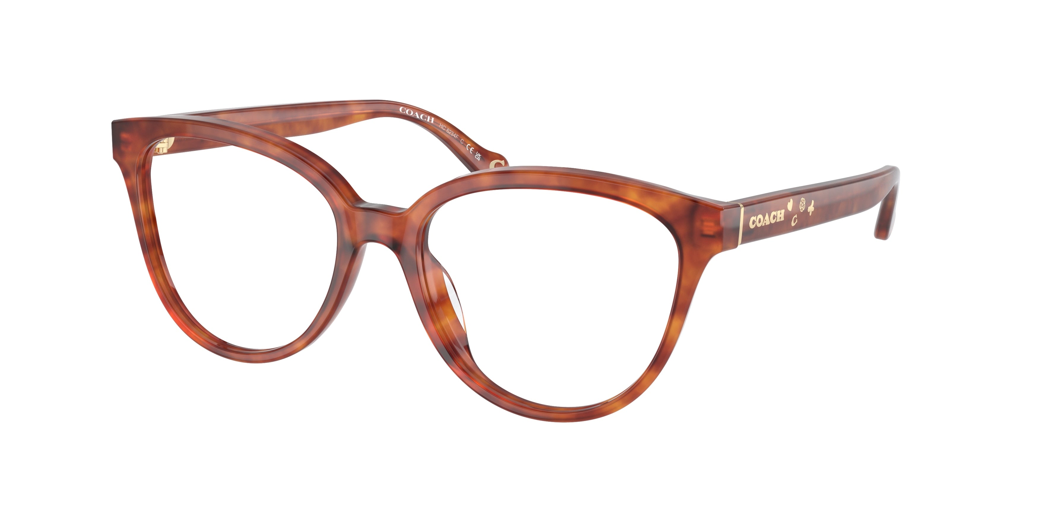 Coach HC6234F Square Eyeglasses  5774-Caramel Tortoise 56-145-16 - Color Map Tortoise