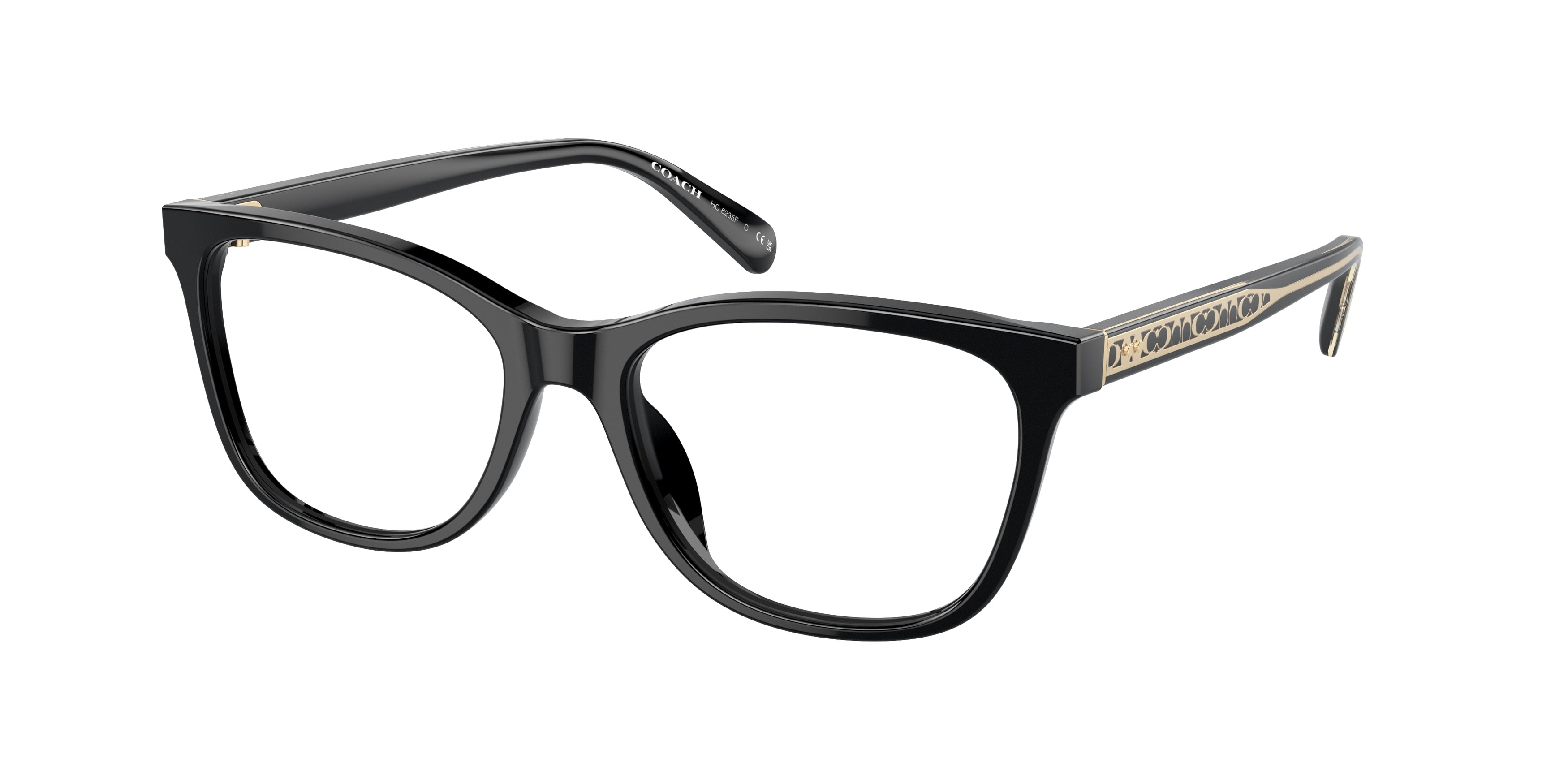 Coach HC6235F Square Eyeglasses  5002-Black 55-145-17 - Color Map Black