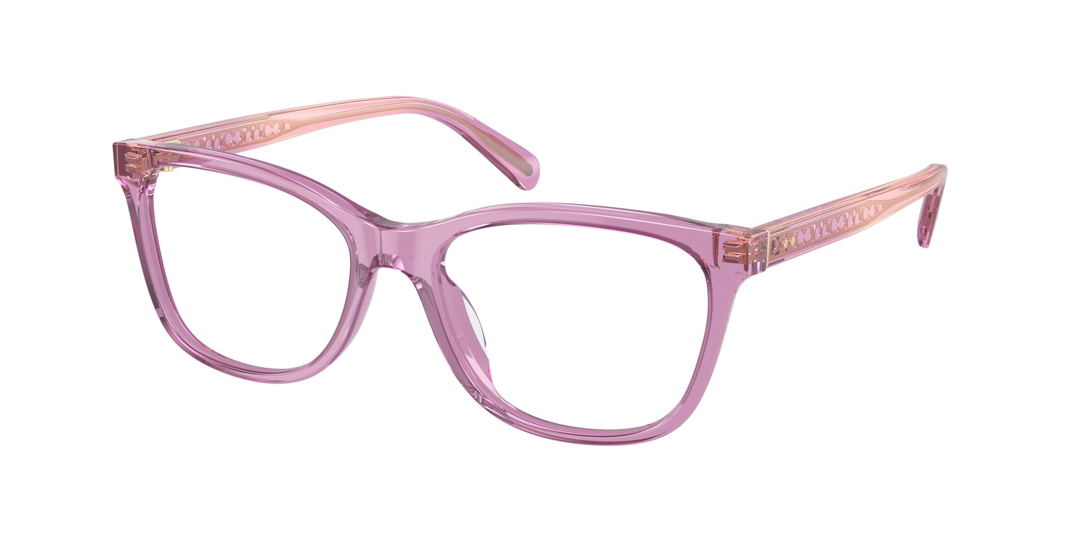 Coach HC6235F Square Eyeglasses  5823-Transparent Amethyst 55-145-17 - Color Map Violet