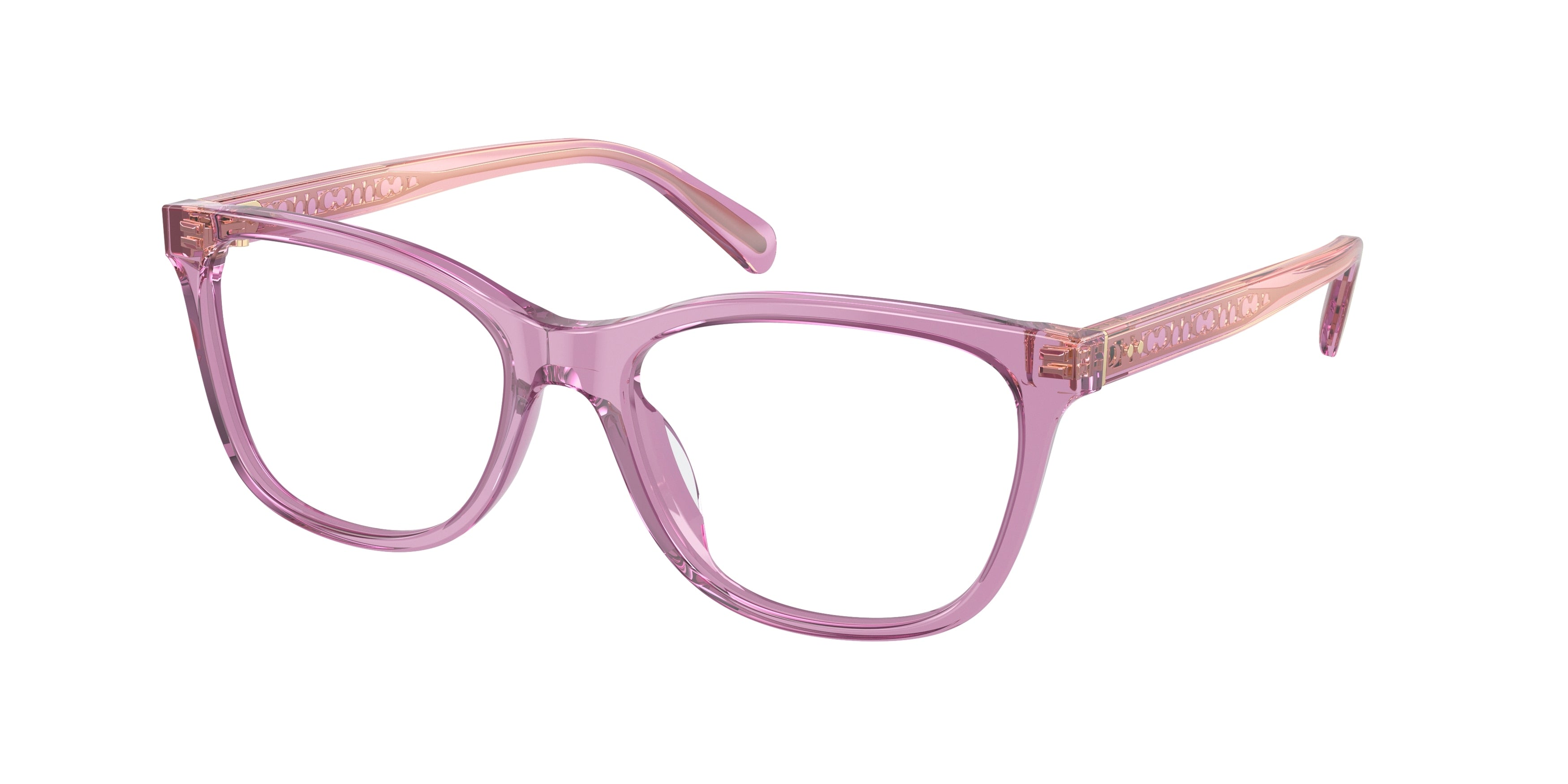 Coach HC6235U Square Eyeglasses  5823-Transparent Amethyst 53-145-17 - Color Map Violet