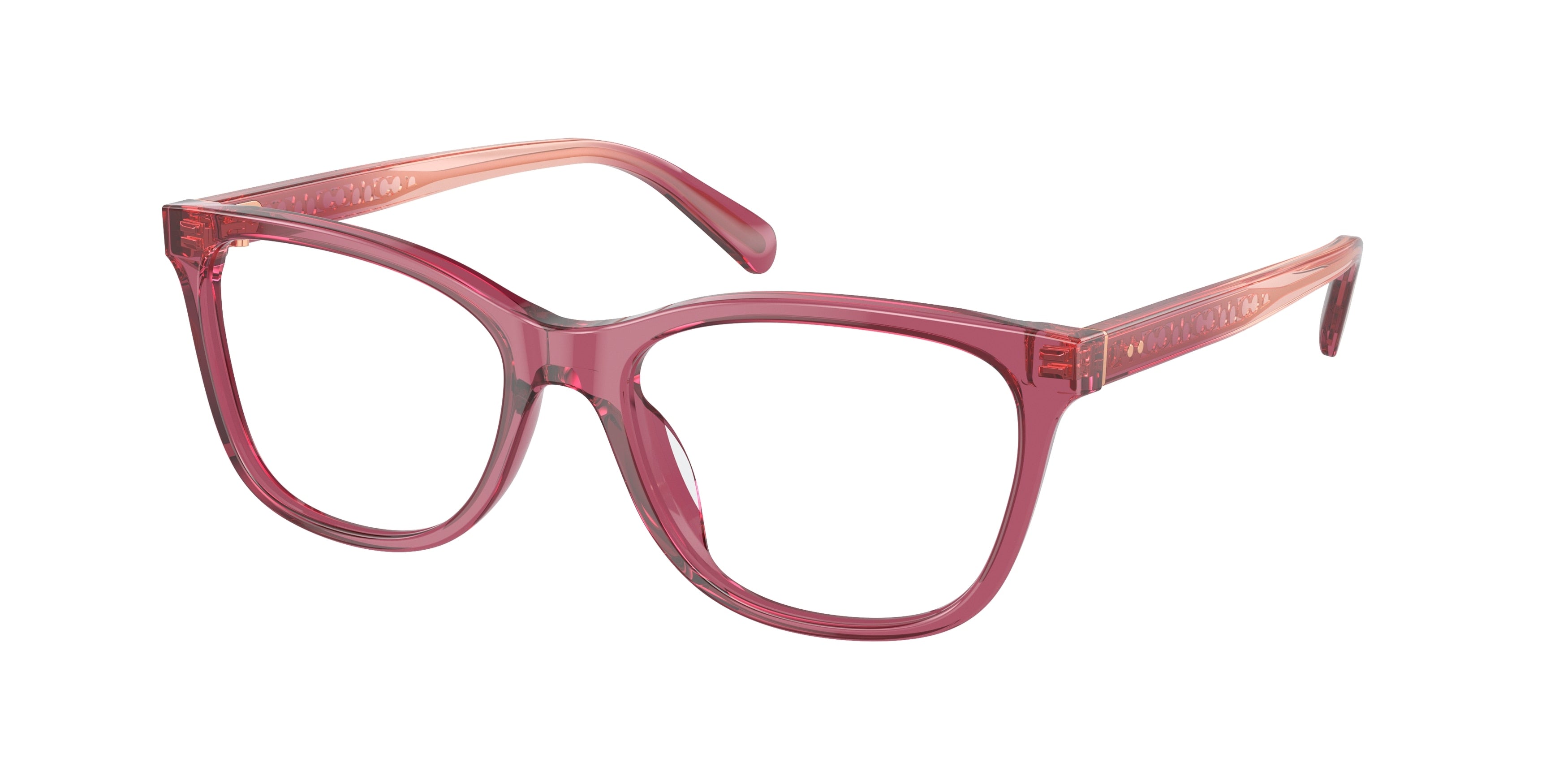 Coach HC6235U Square Eyeglasses  5824-Transparent Oxblood 53-145-17 - Color Map Red