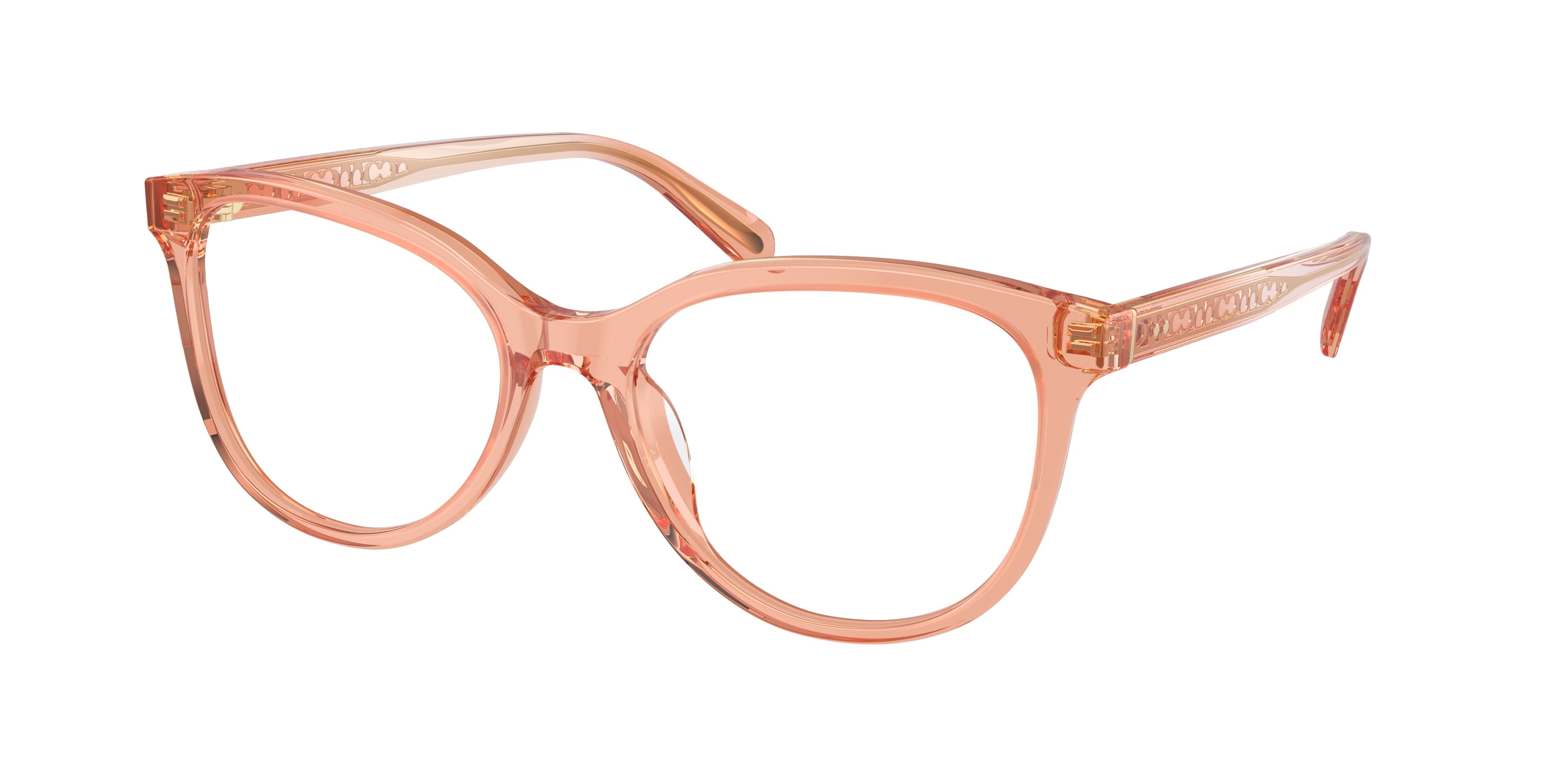 Coach HC6236U Square Eyeglasses  5822-Transparent Saddle 55-145-18 - Color Map Transparent