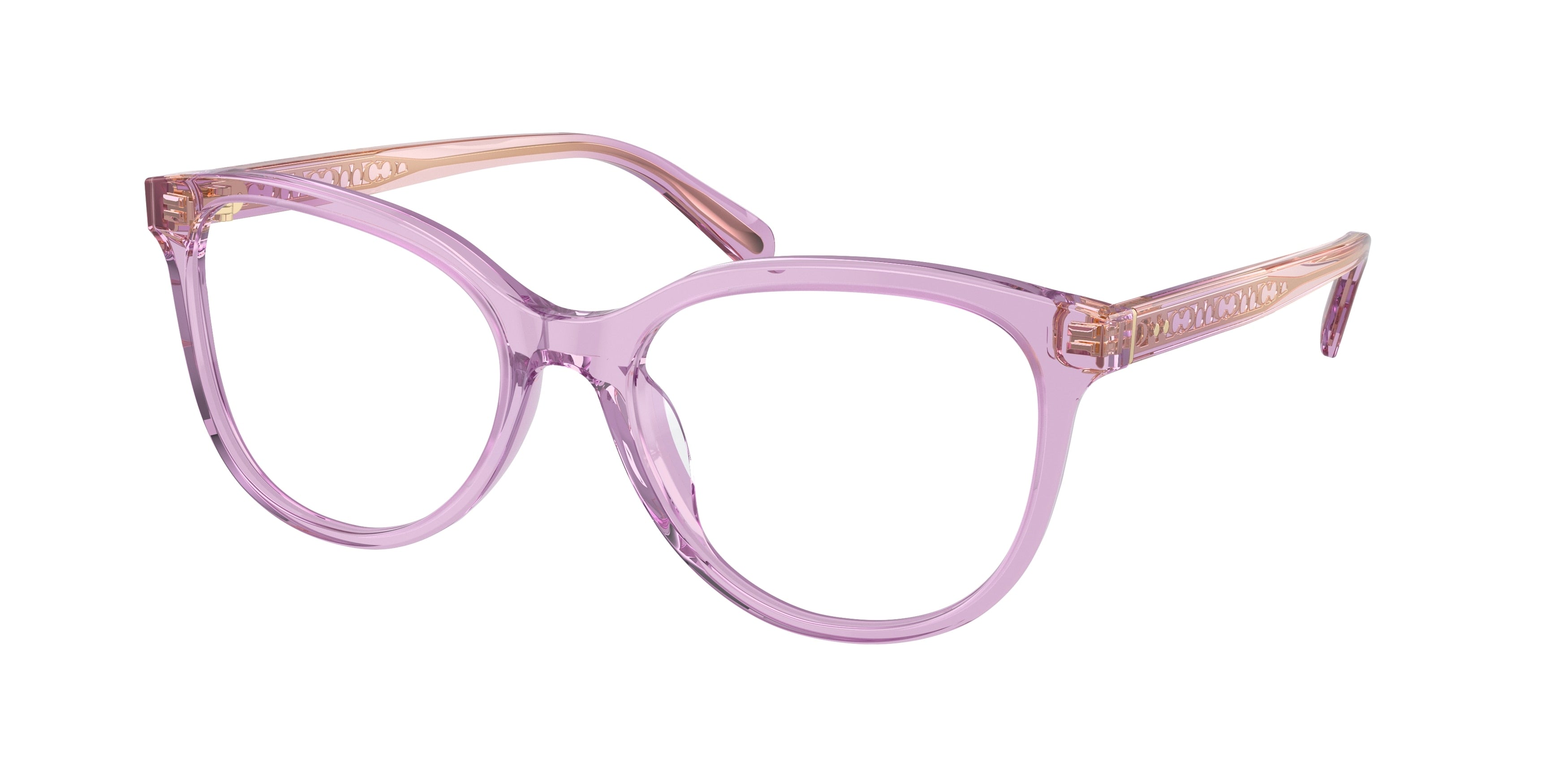 Coach HC6236U Square Eyeglasses  5823-Transparent Amethyst 55-145-18 - Color Map Violet