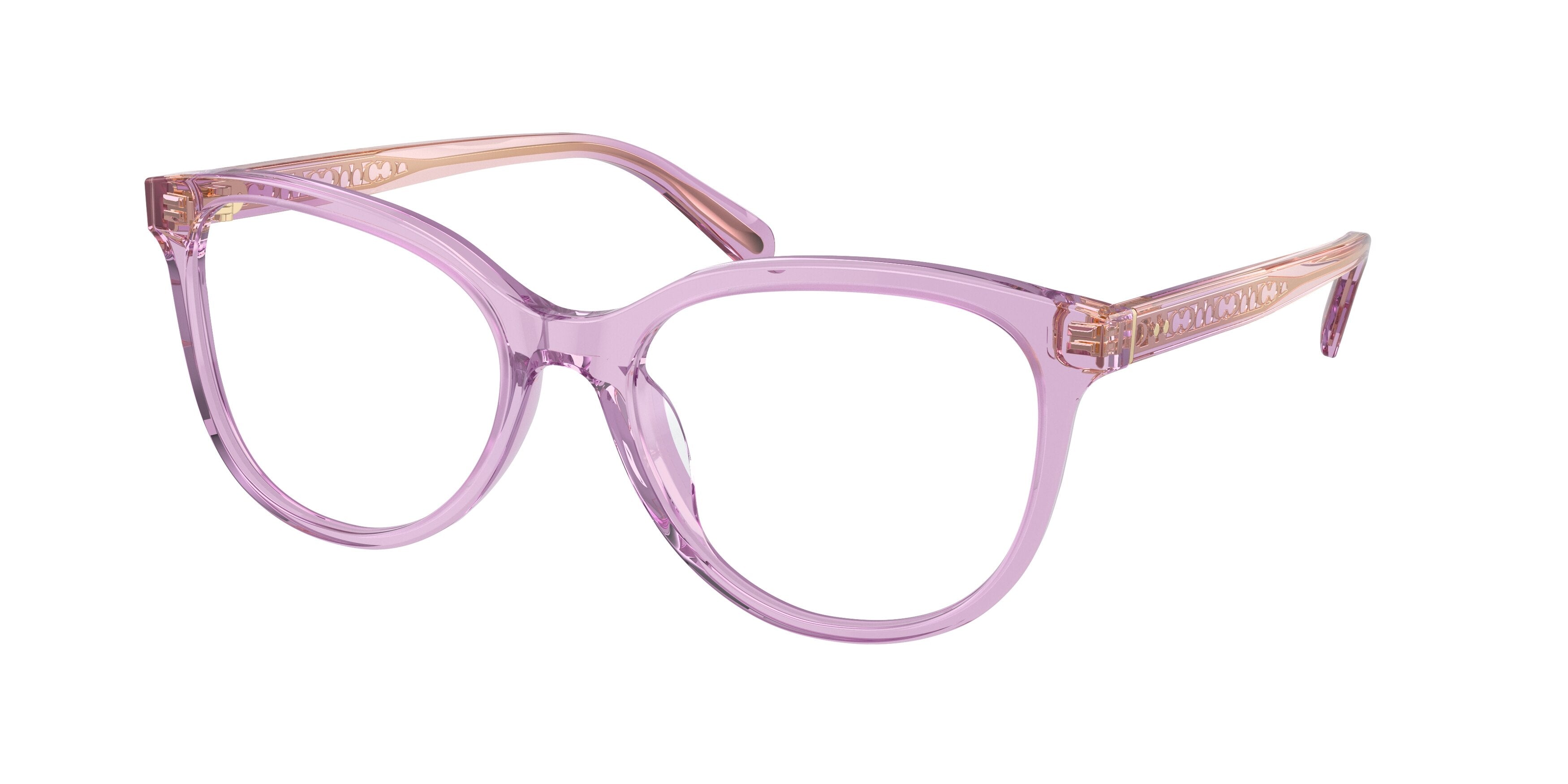 Coach HC6236U Square Eyeglasses  5823-Transparent Amethyst 55-145-18 - Color Map Violet