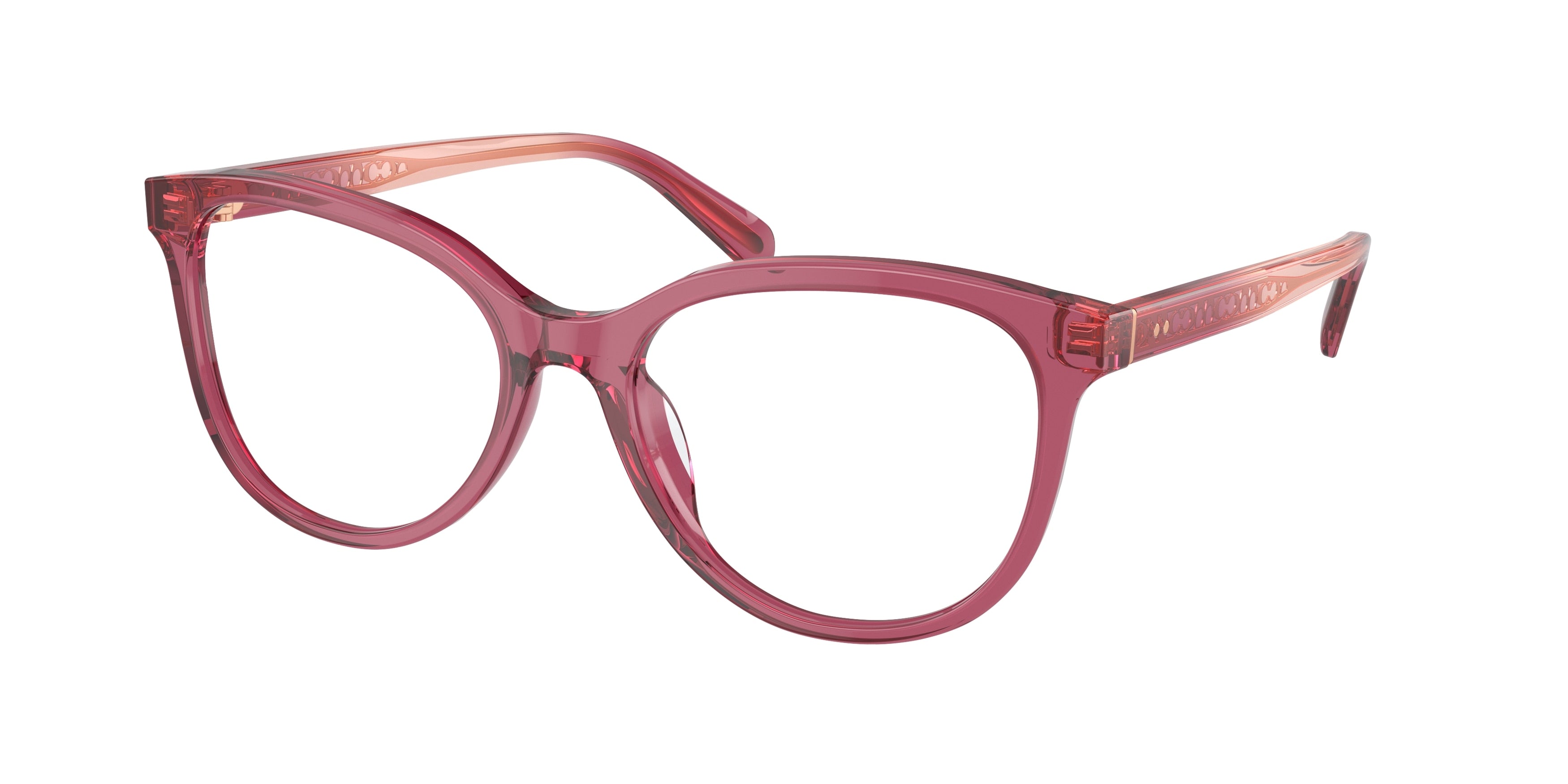 Coach HC6236U Square Eyeglasses  5824-Transparent Oxblood 55-145-18 - Color Map Red