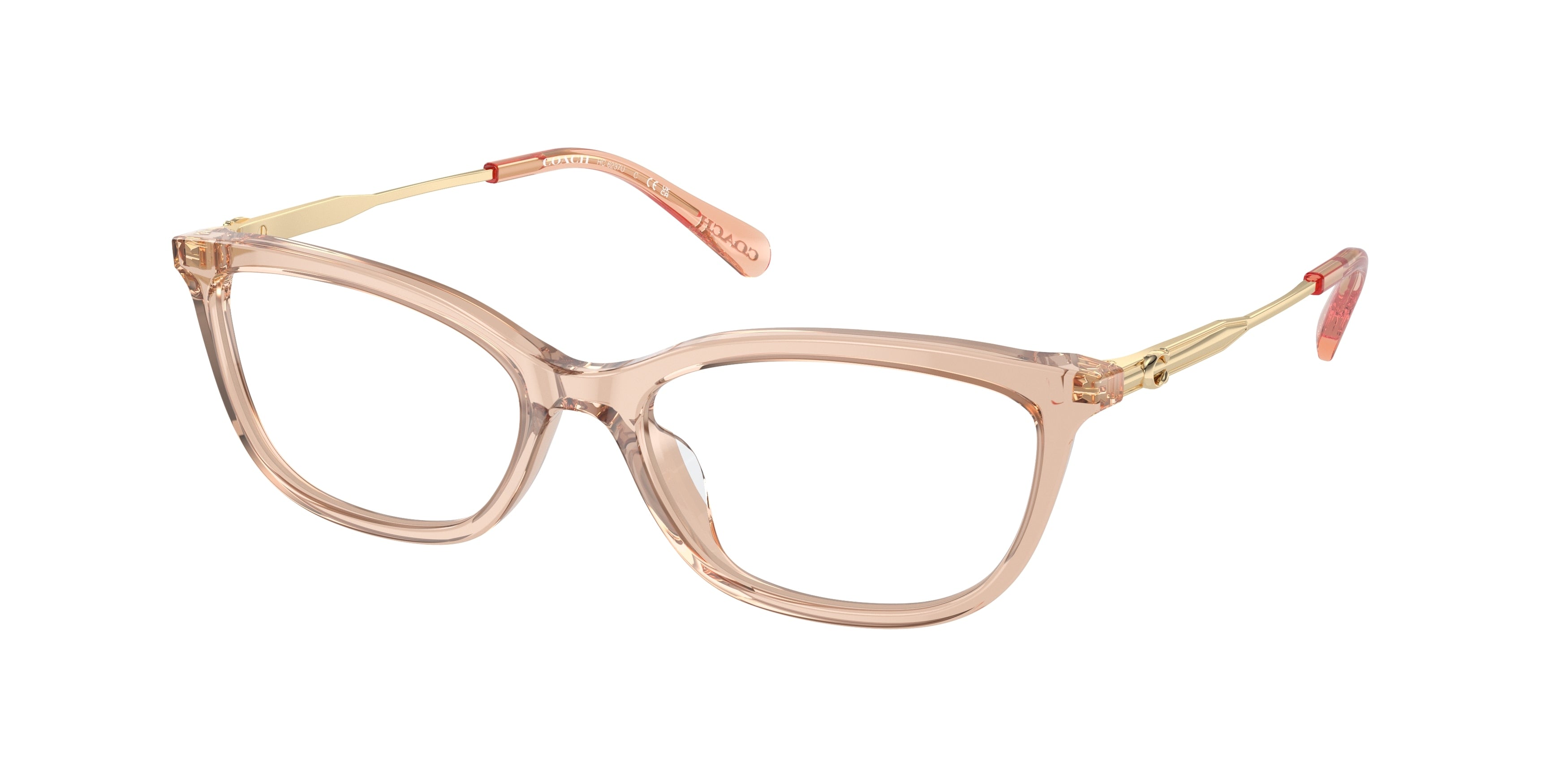 Coach HC6237U Rectangle Eyeglasses  5561-Transparent Champagne 54-140-17 - Color Map Brown