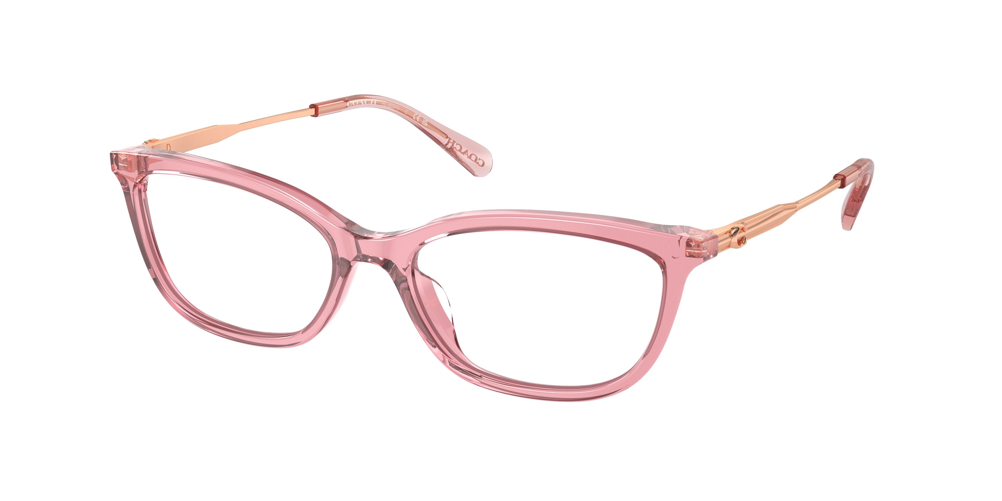 Coach HC6237U Rectangle Eyeglasses  5666-Transparent Pink 54-140-17 - Color Map Pink