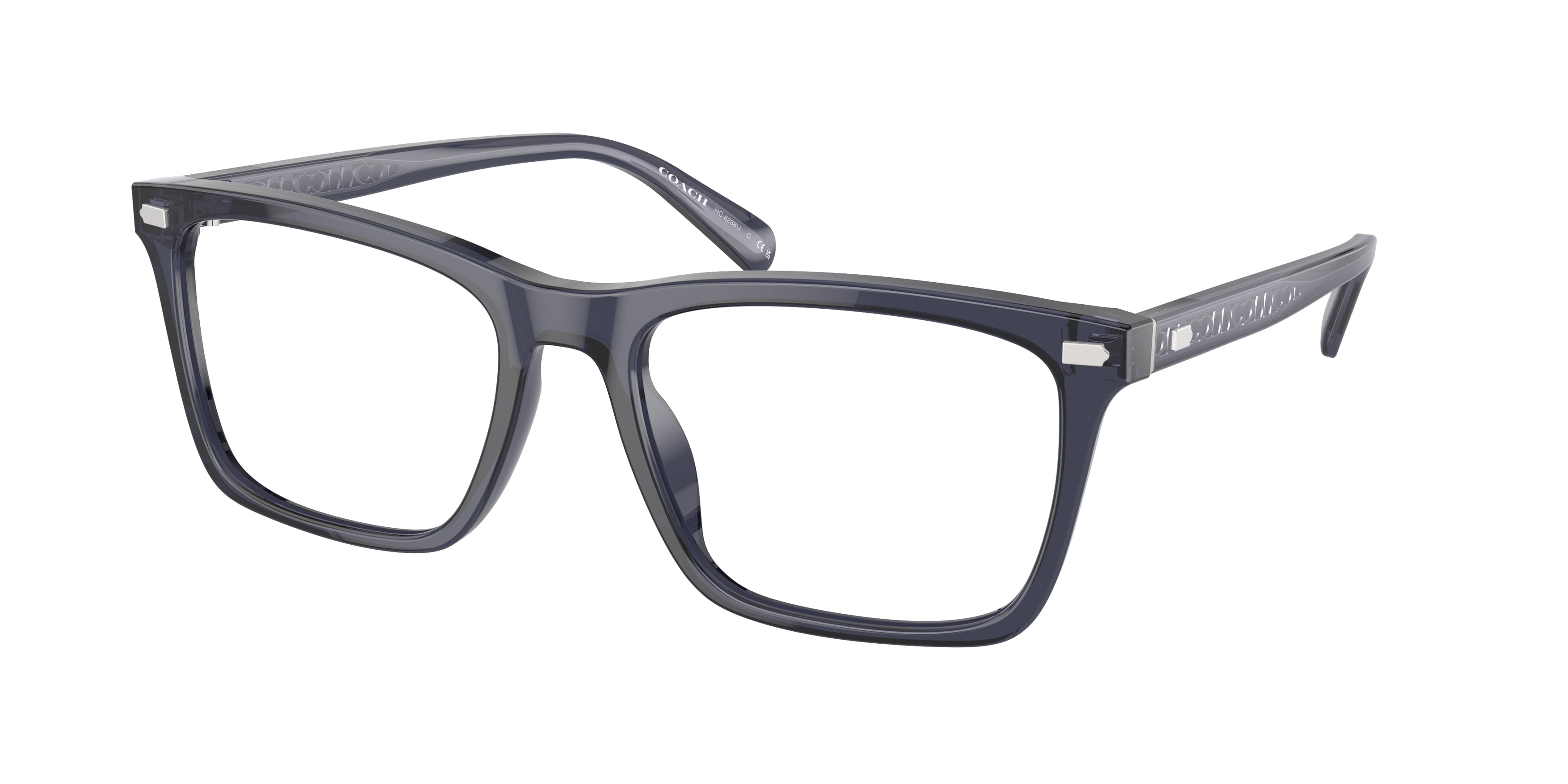 Coach HC6238U Square Eyeglasses  5820-Transparent Blue 57-150-19 - Color Map Blue