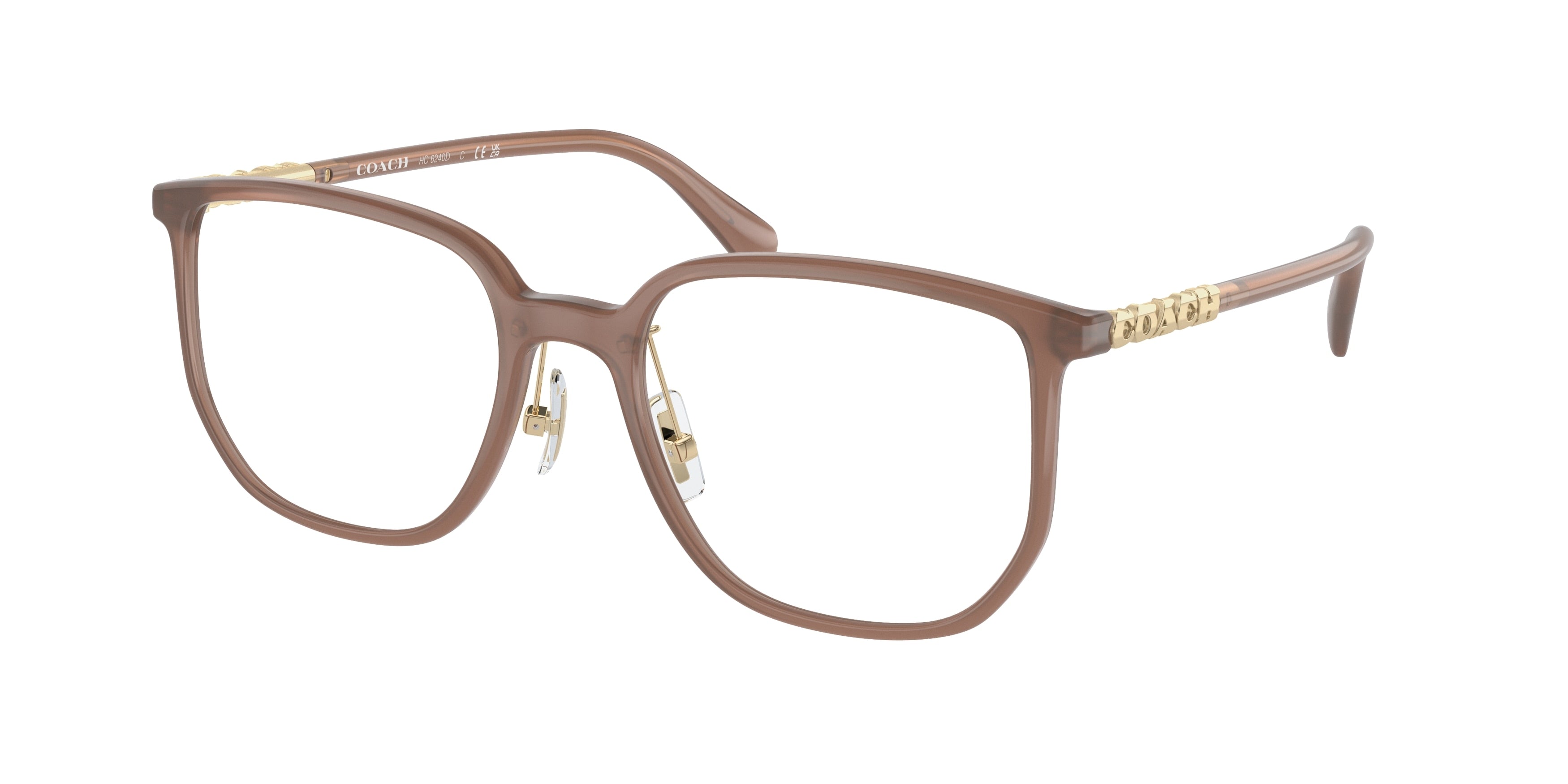 Coach HC6240D Square Eyeglasses  5808-Milky Light Brown 54-150-19 - Color Map Brown