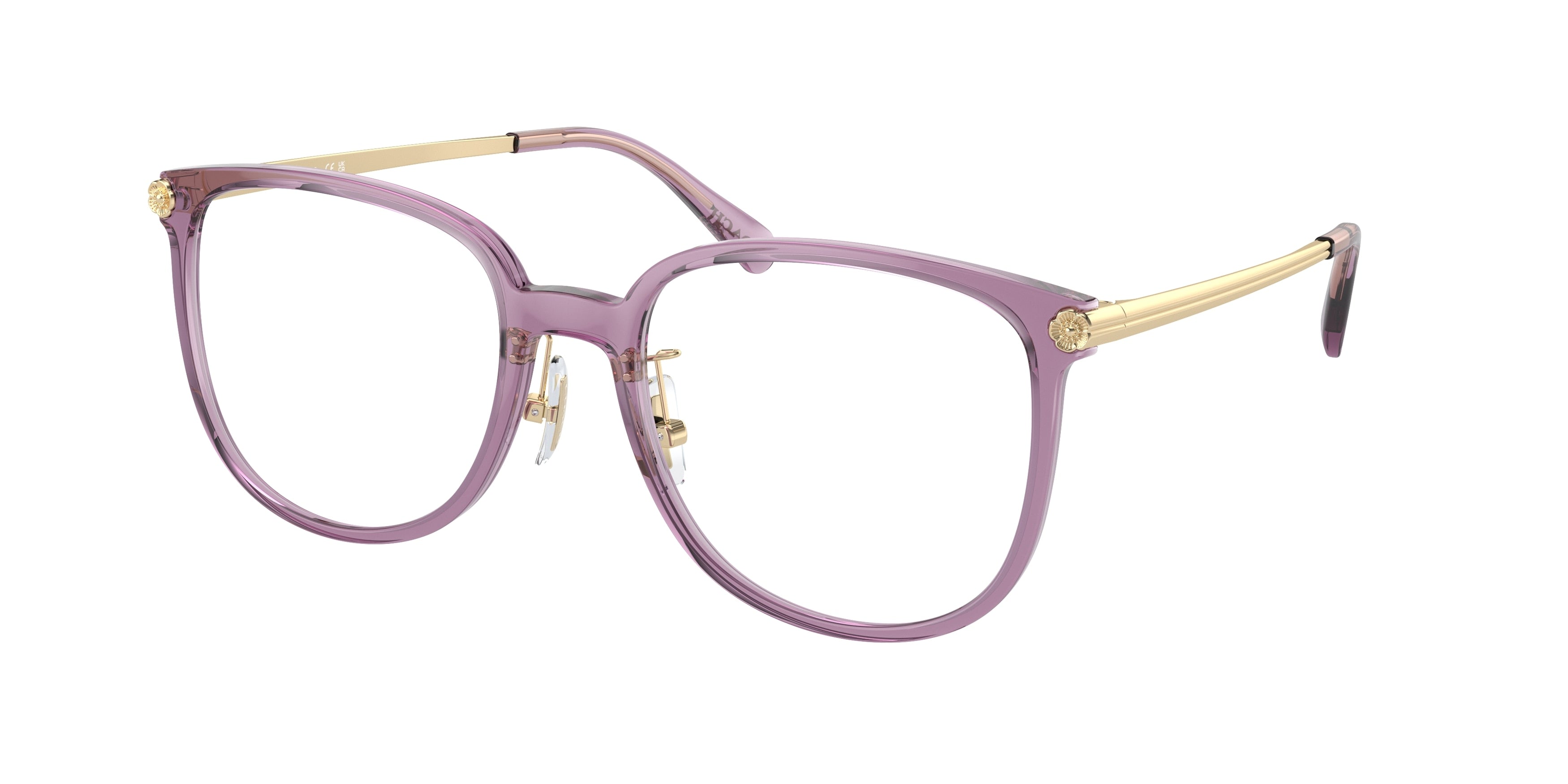 Coach HC6241D Square Eyeglasses  5825-Transparent Purple 54-150-19 - Color Map Violet