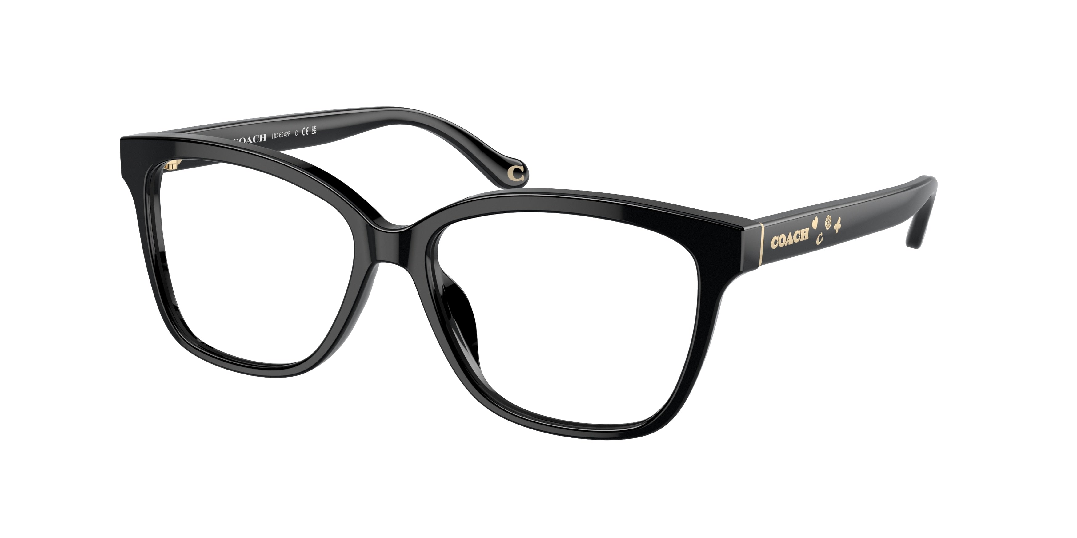 Coach HC6242F Square Eyeglasses  5002-Black 56-145-15 - Color Map Black