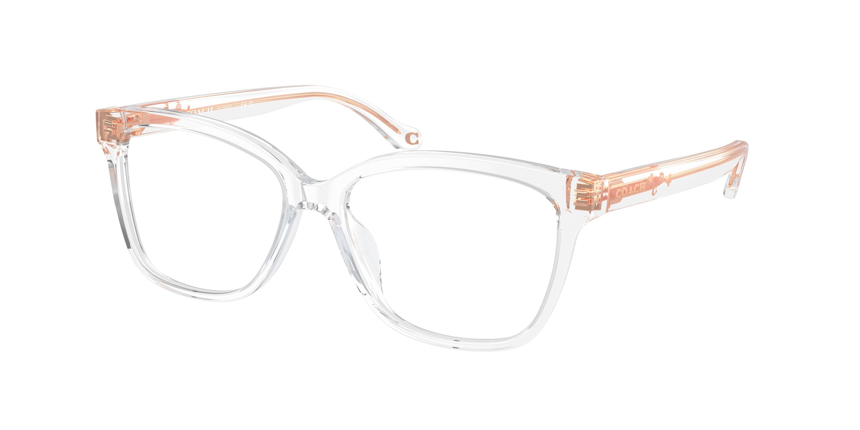 Coach HC6242F Square Eyeglasses  5111-Transparent Clear 56-145-15 - Color Map Transparent