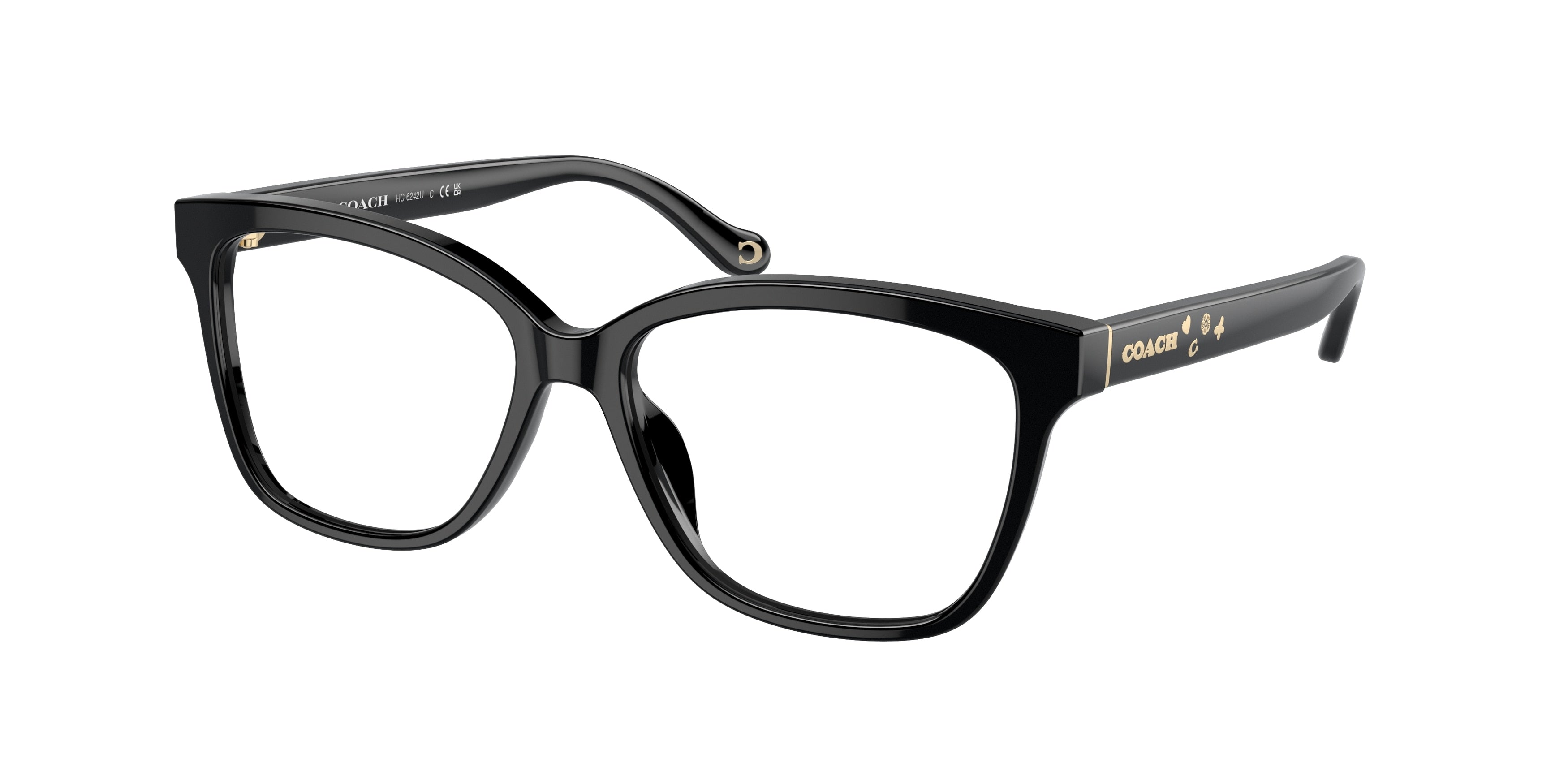 Coach HC6242U Square Eyeglasses  5002-Black 53-140-15 - Color Map Black