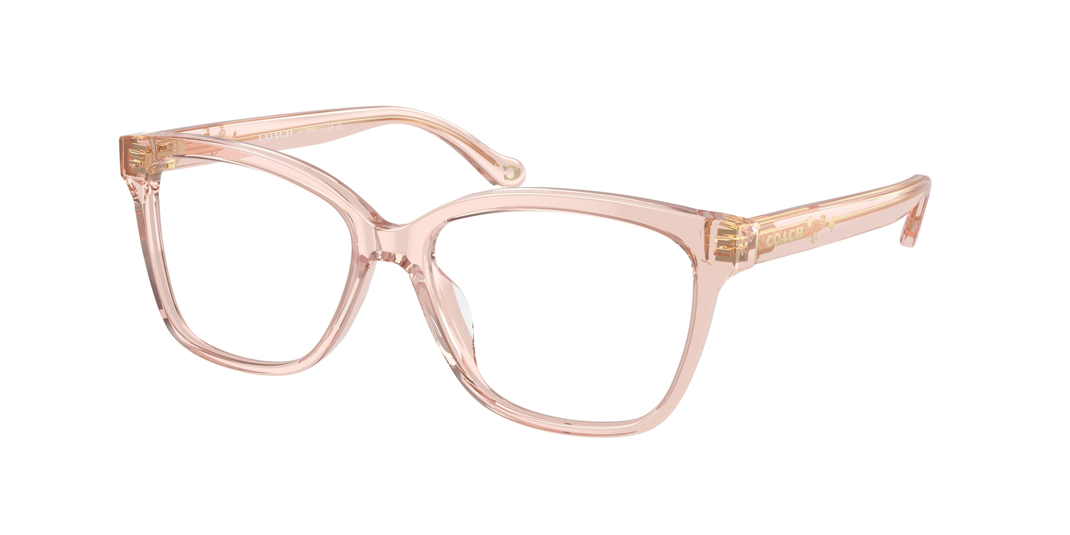 Coach HC6242U Square Eyeglasses  5668-Transparent Dusty Rose 53-140-15 - Color Map Pink