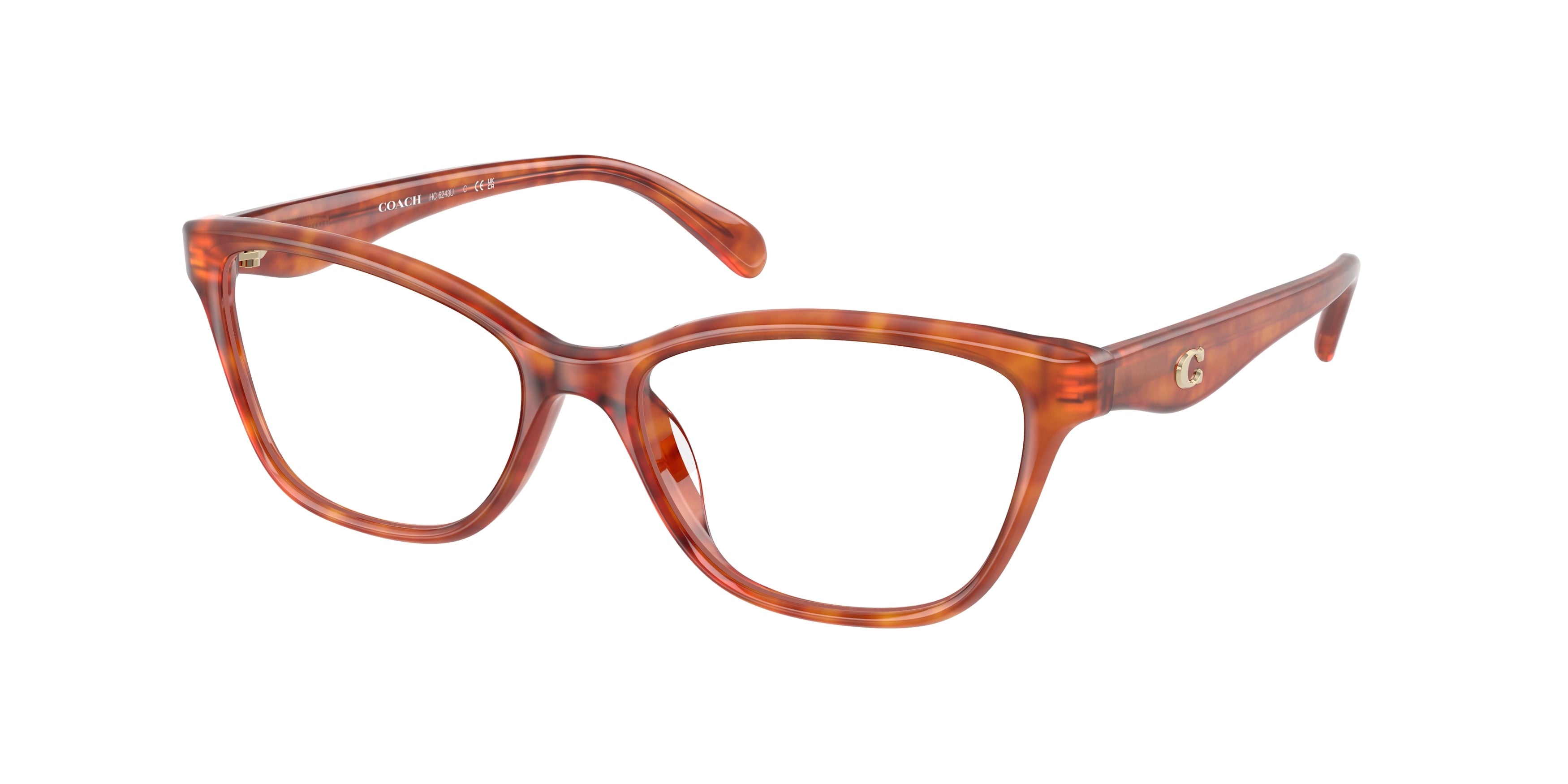 Coach HC6243U Pillow Eyeglasses  5774-Caramel Tortoise 53-140-16 - Color Map Tortoise